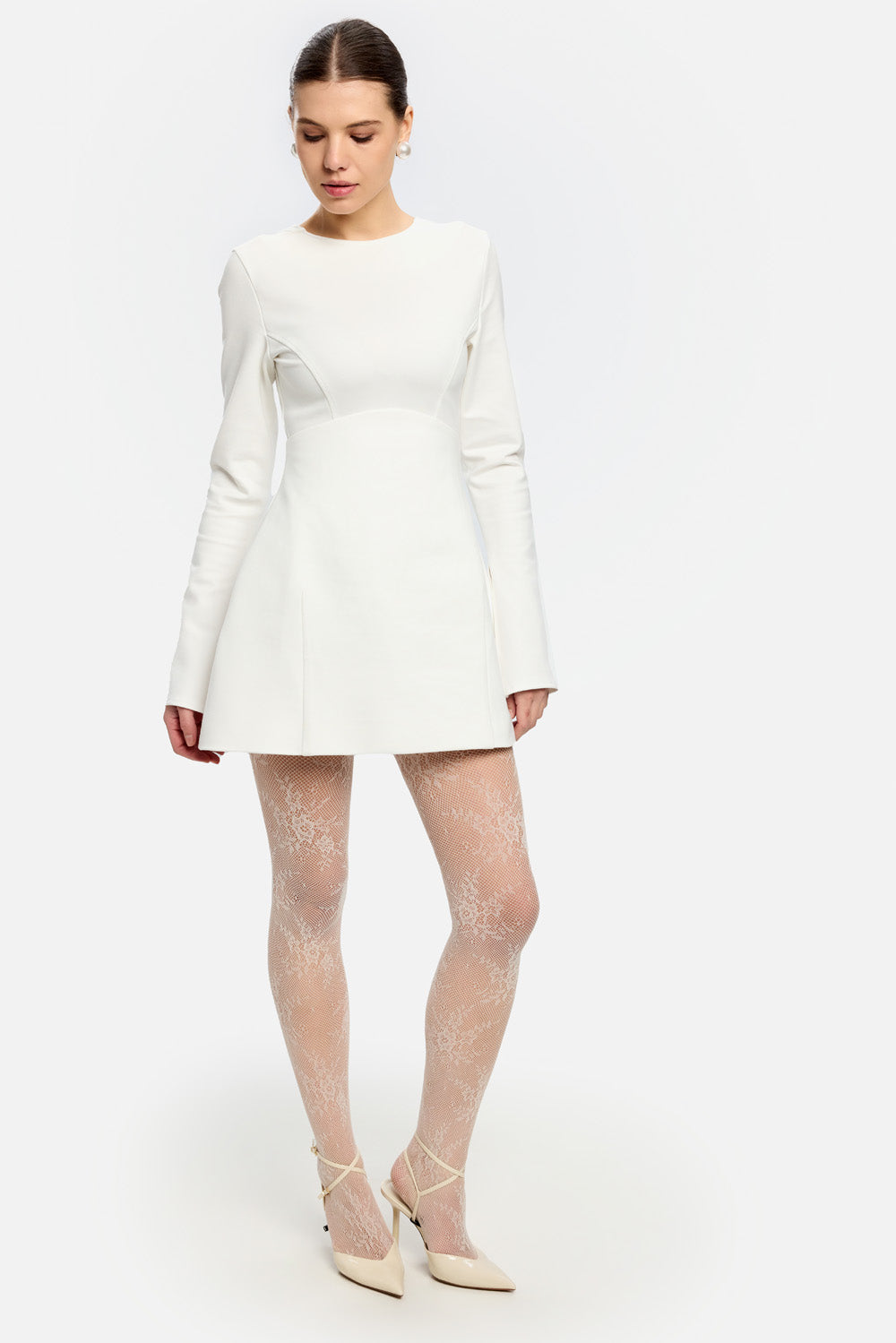 Paris off white Backless Mini Dress