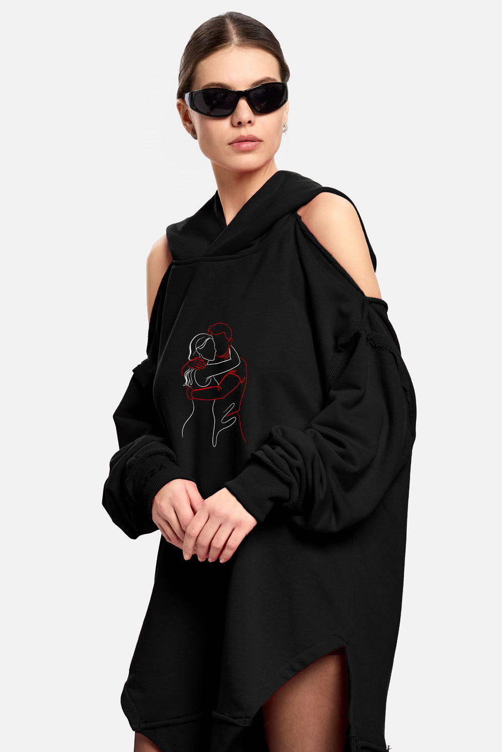 Hanorac-rochie Fragile V2 | Femei | Negru | Stil modern și elegant | Confort și funcționalitate | Atelier Hamza