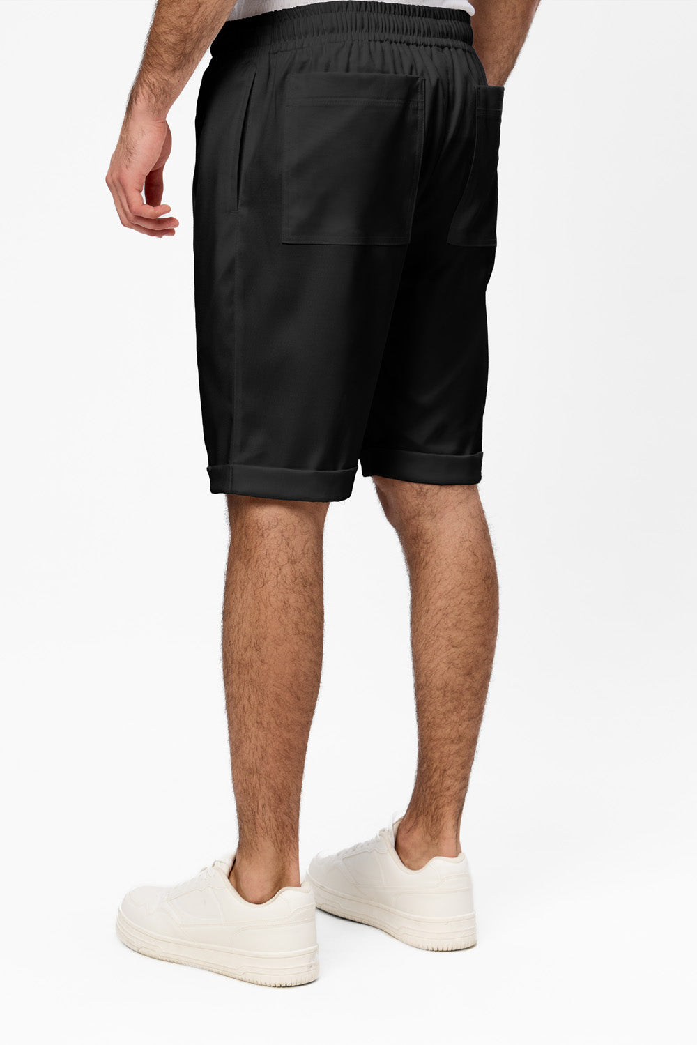 Thomas Black Cloth Shorts