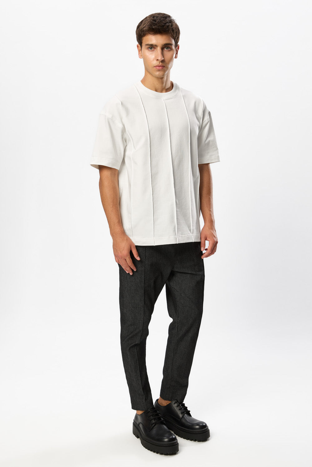Tricou Off-White  cu cusaturi Linea 