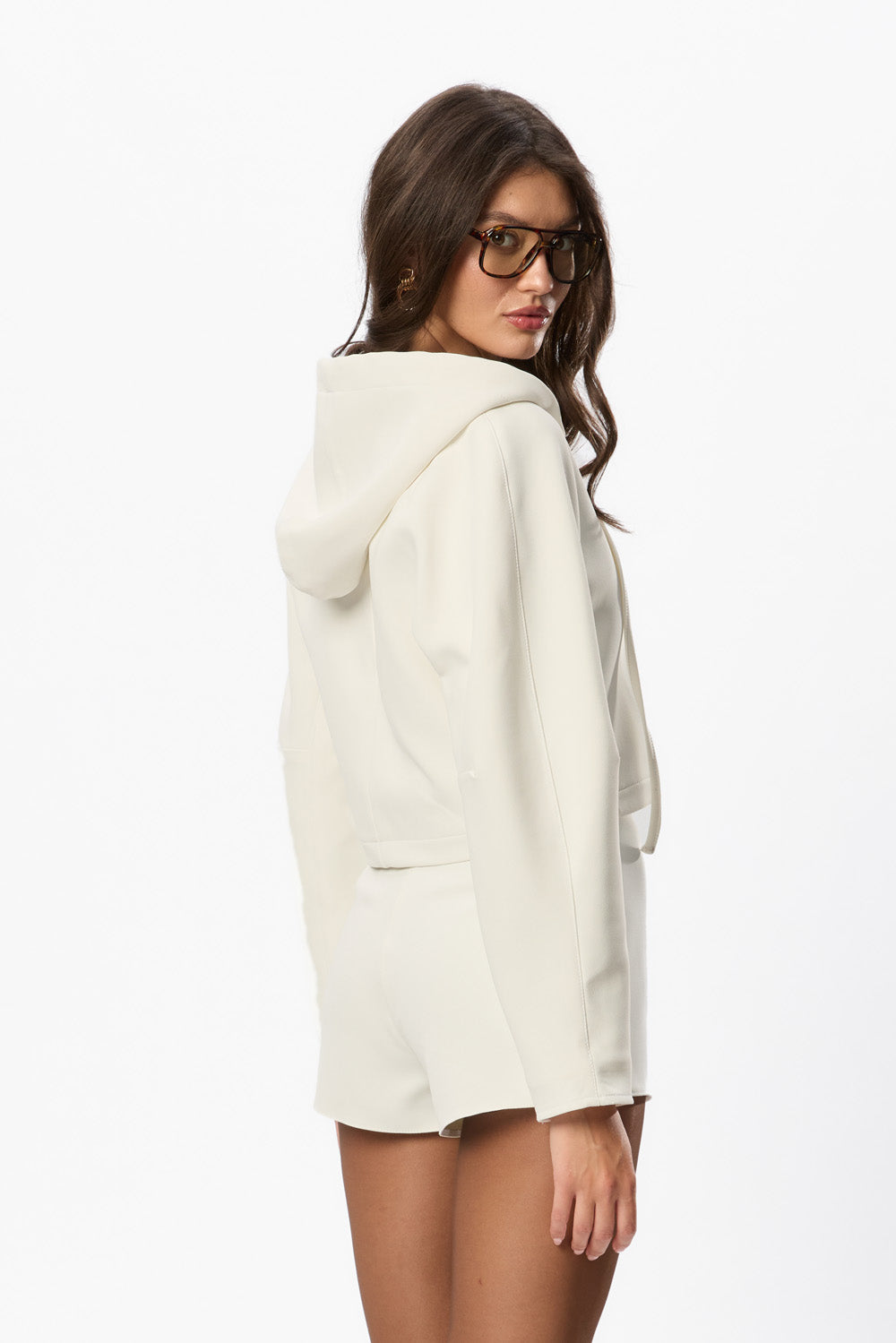Jacheta Off-White din Stofa Feli 
