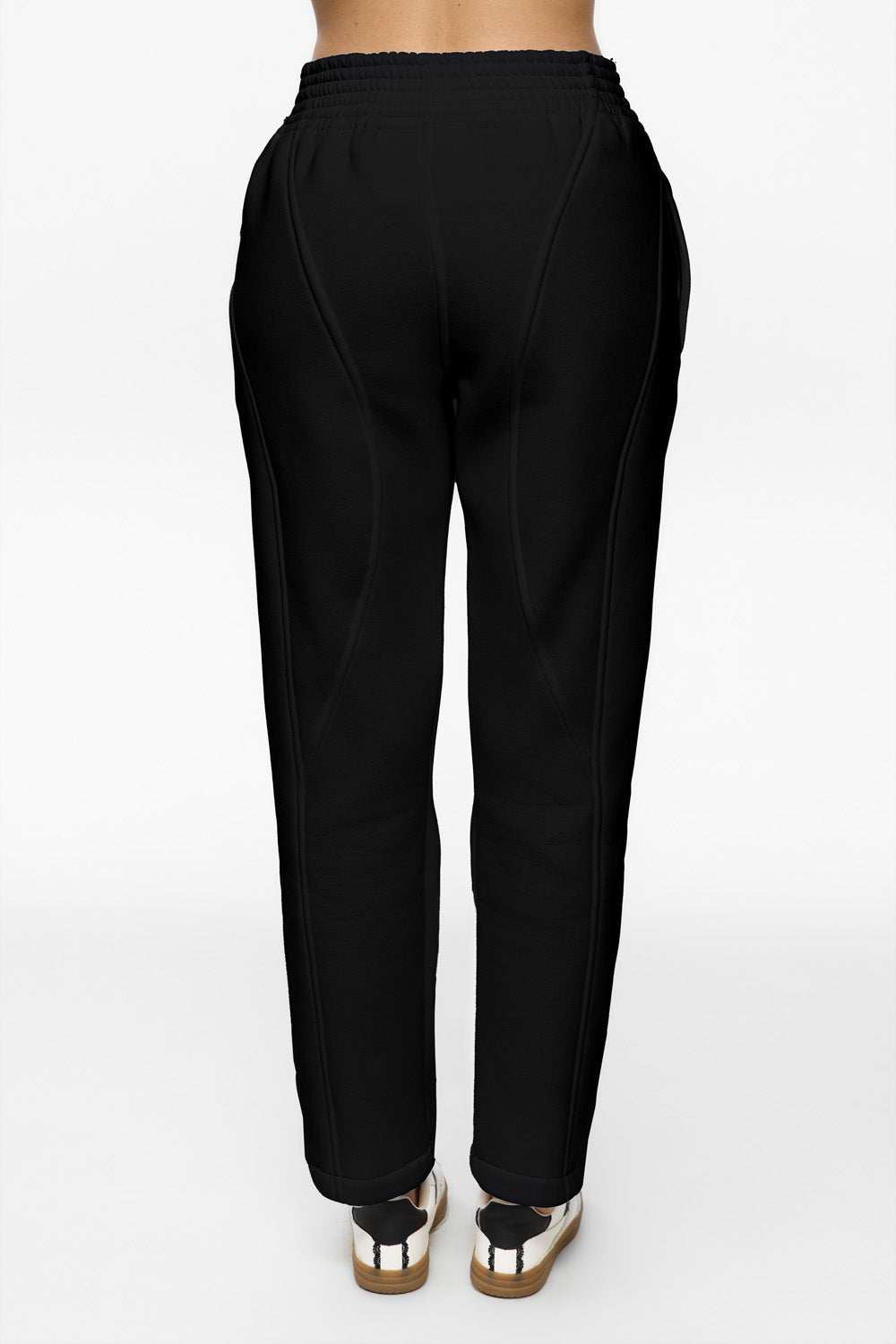 Kora Black Stitched Pants | Femei | Black | Stil Modern & Elegant | Confort & Funcționalitate | Atelier Hamza 
