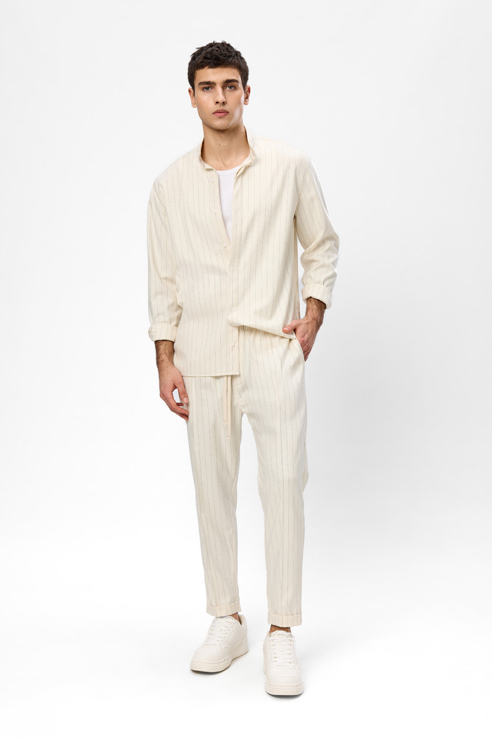 Thom striped vanilla cloth Shirt