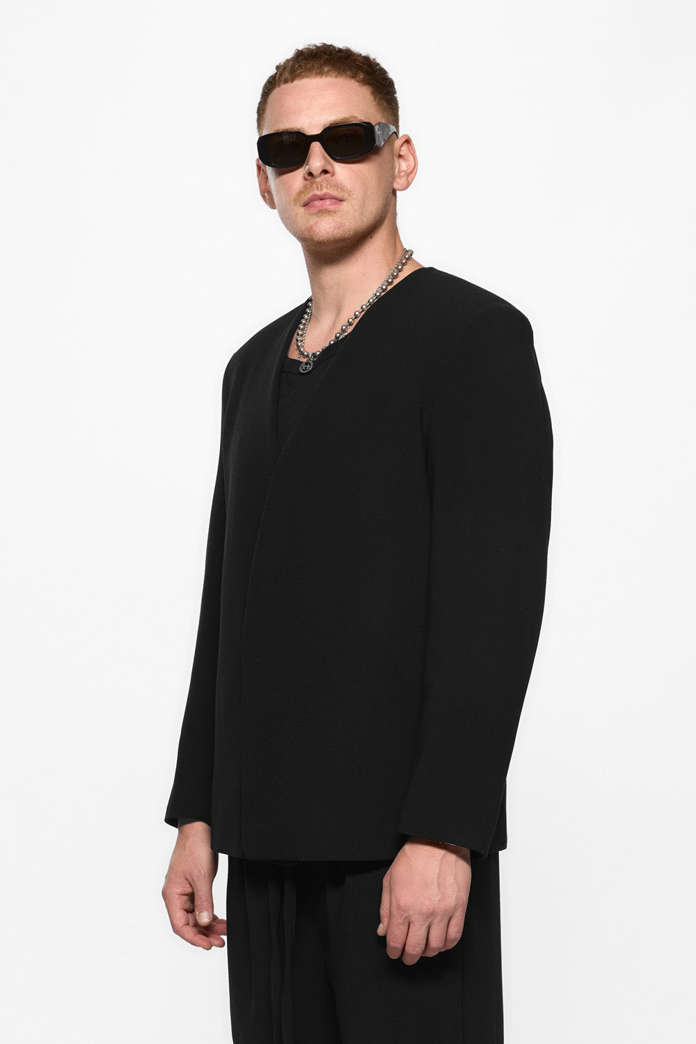 Cardigan negru din stofa de barbati 247 v2 