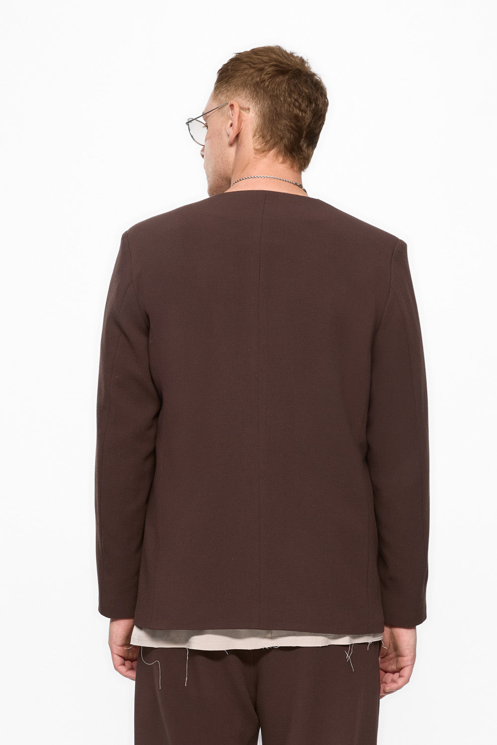 Cardigan bej din stofa de barbati 247 V2