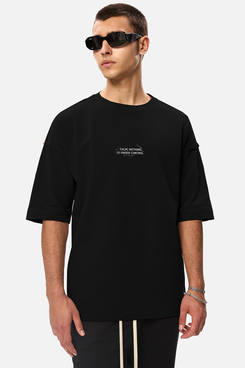 Tricou negru cu imprimeu Amore