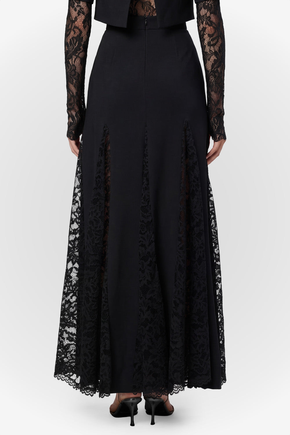 Fusta maxi neagra cu dantela Snowflake V2