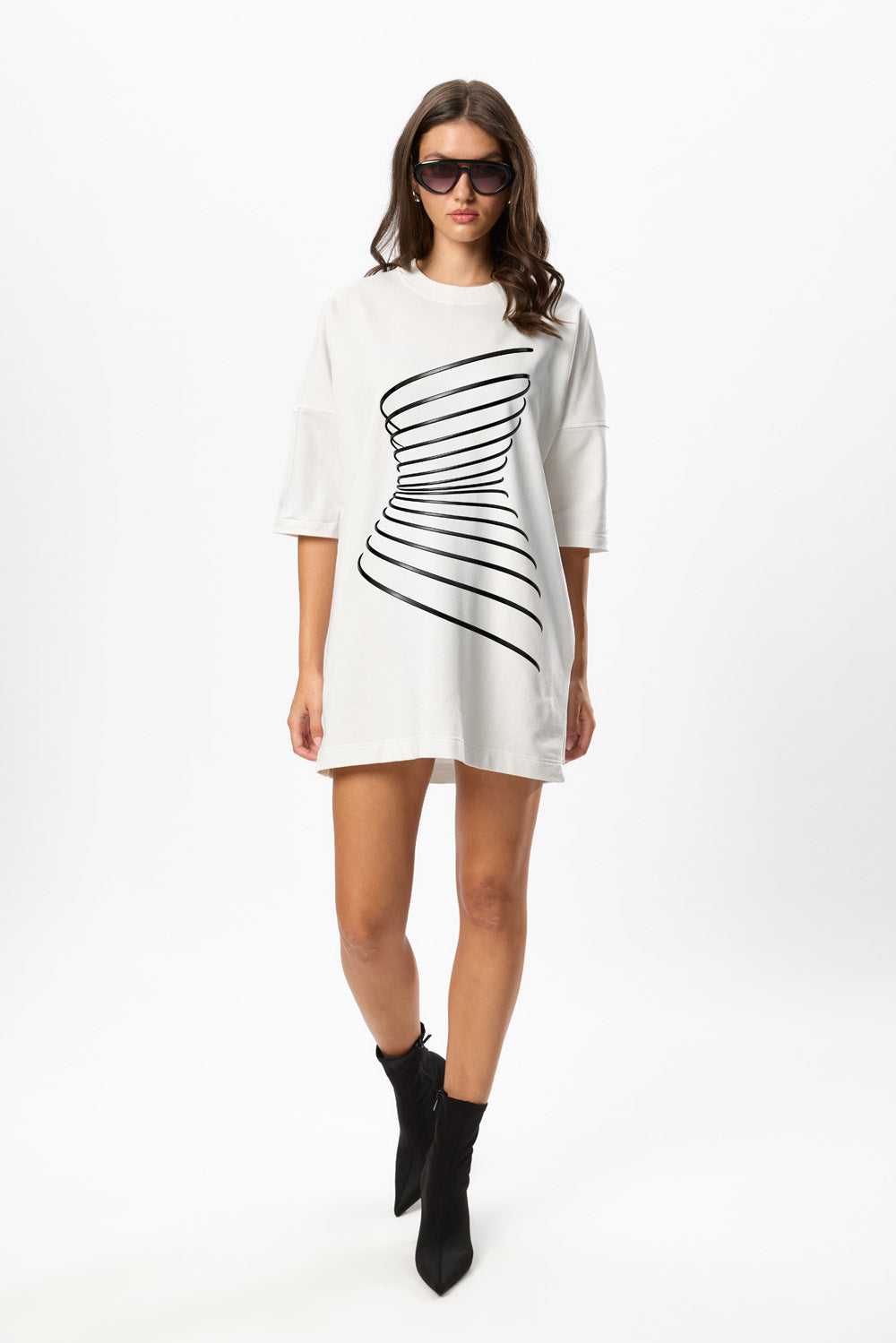 Rochie Off White cu imprimeu Sirena