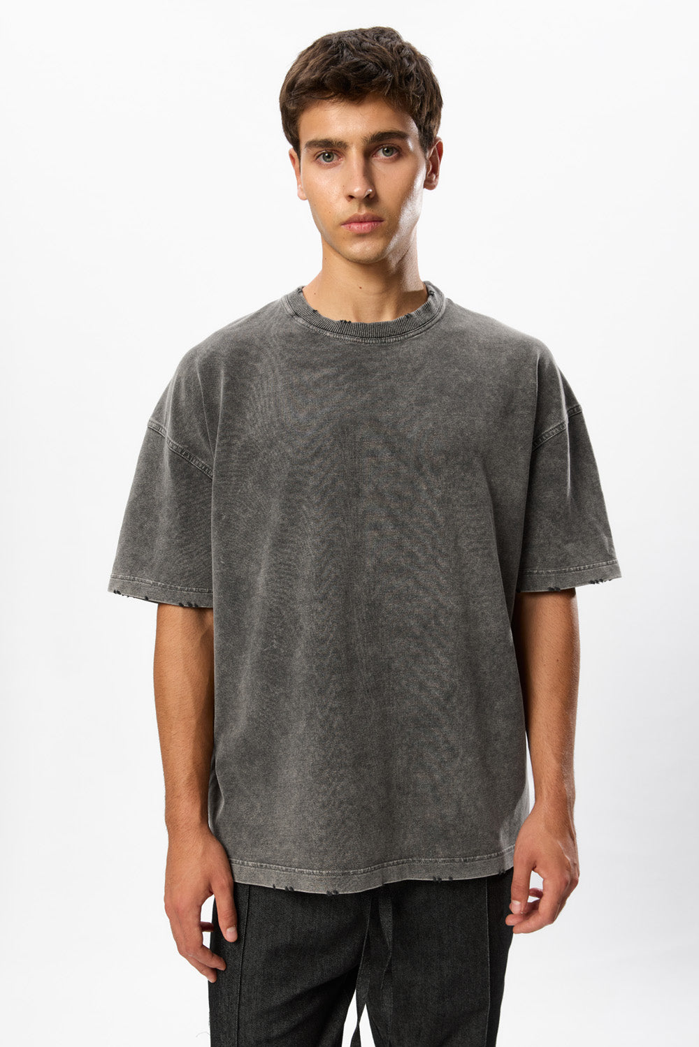 Tricou Gri Vintage Distressed