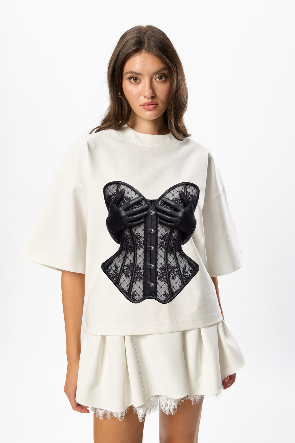 Leather Hands printed Off-White T-Shirt