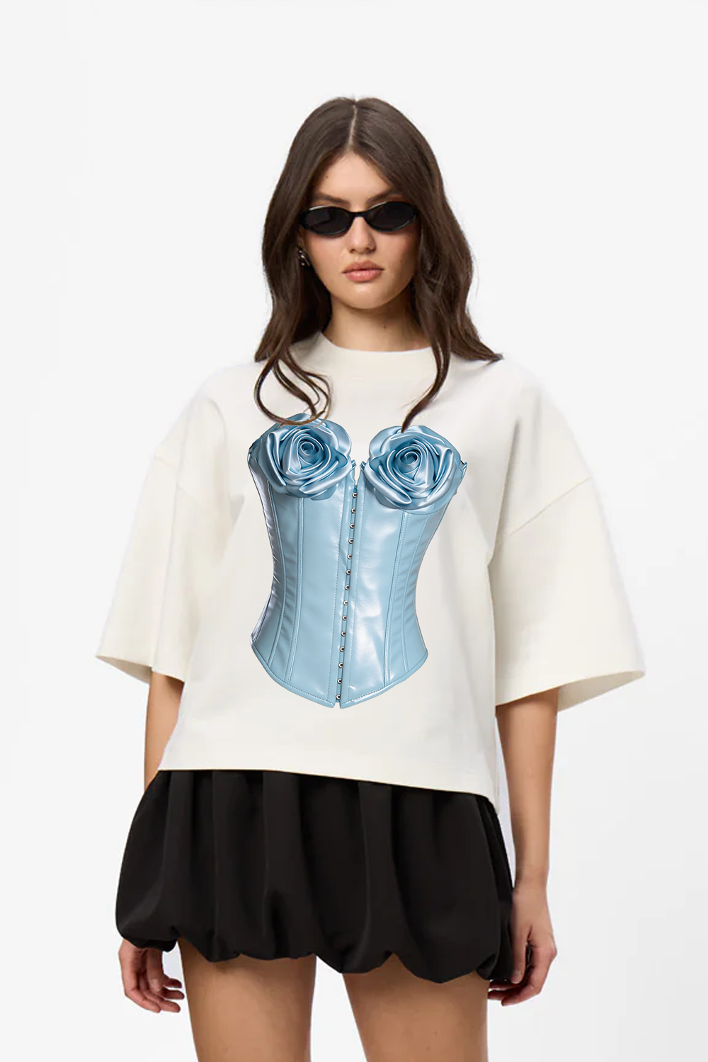 Tricou off-white cu imprimeu Charmante V2