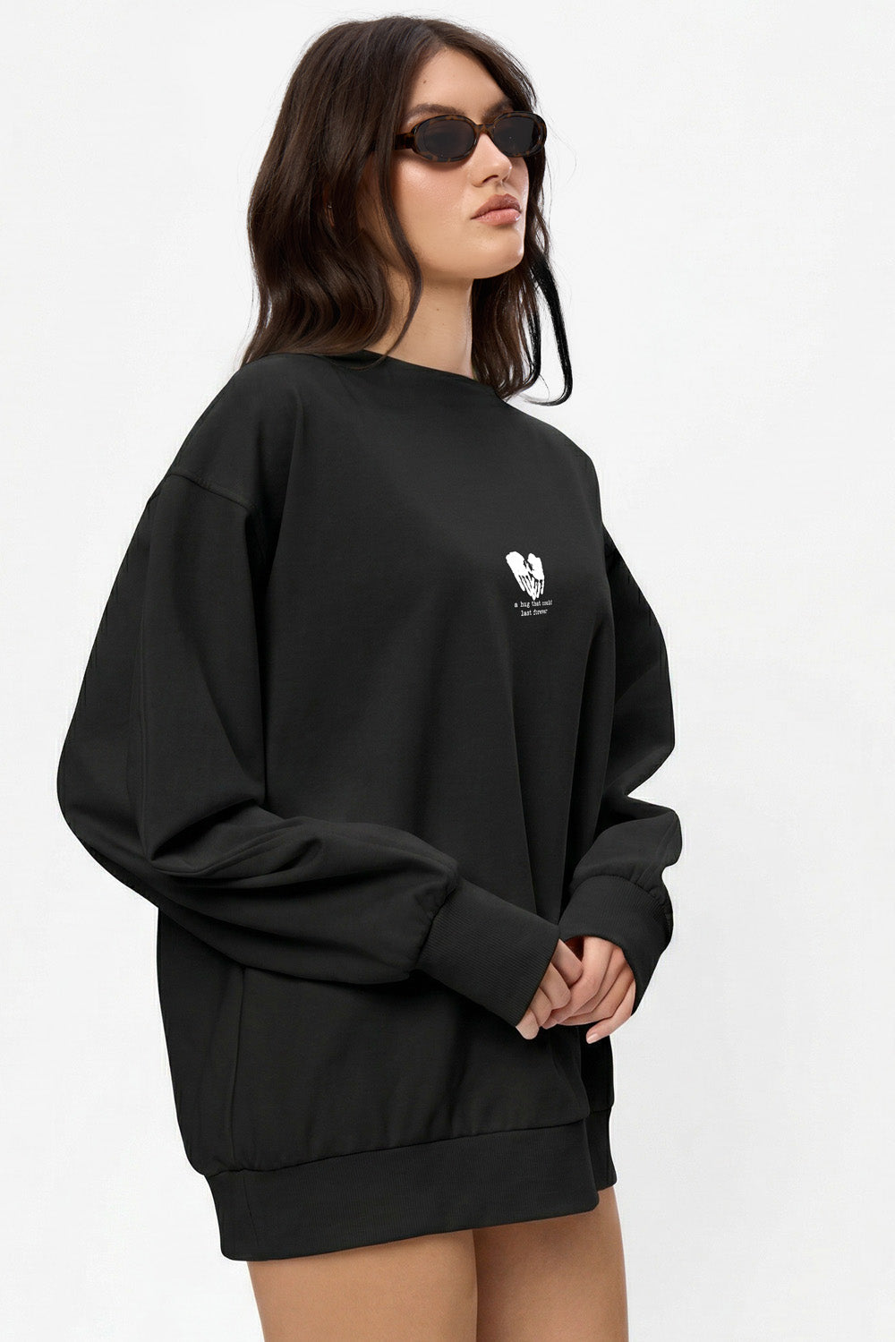 Bluza neagra cu imprimeu Valentines