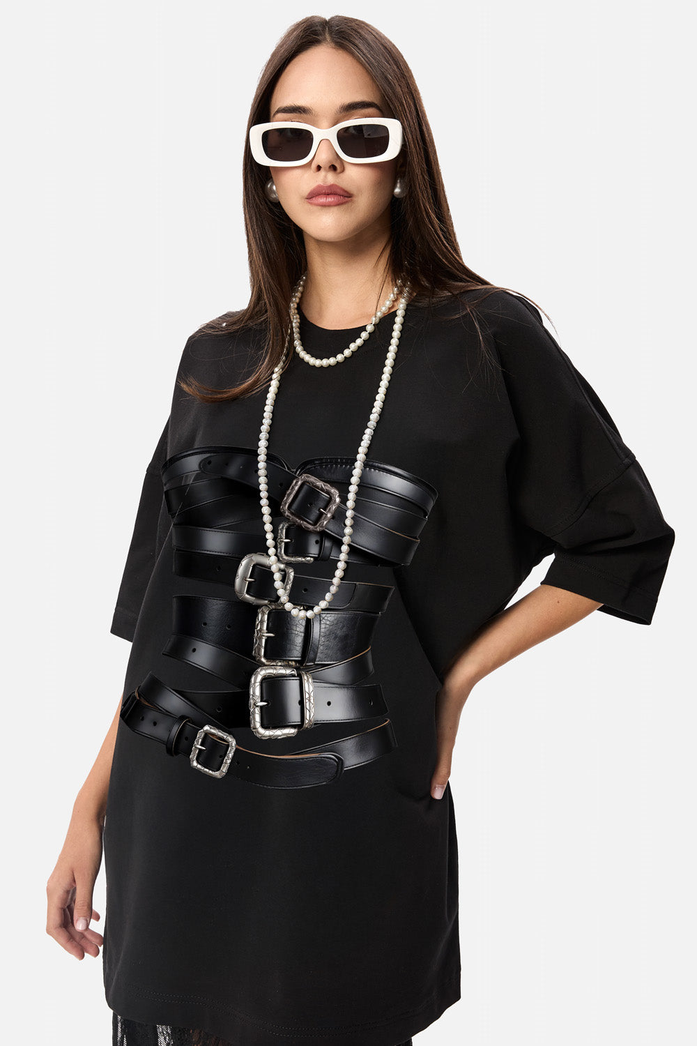 Tricou rochie alb cu imprimeu Dolce