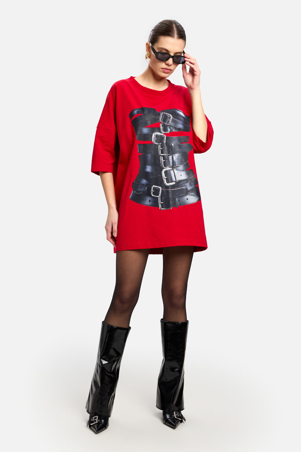 Red Dolce printed T-shirt Dress