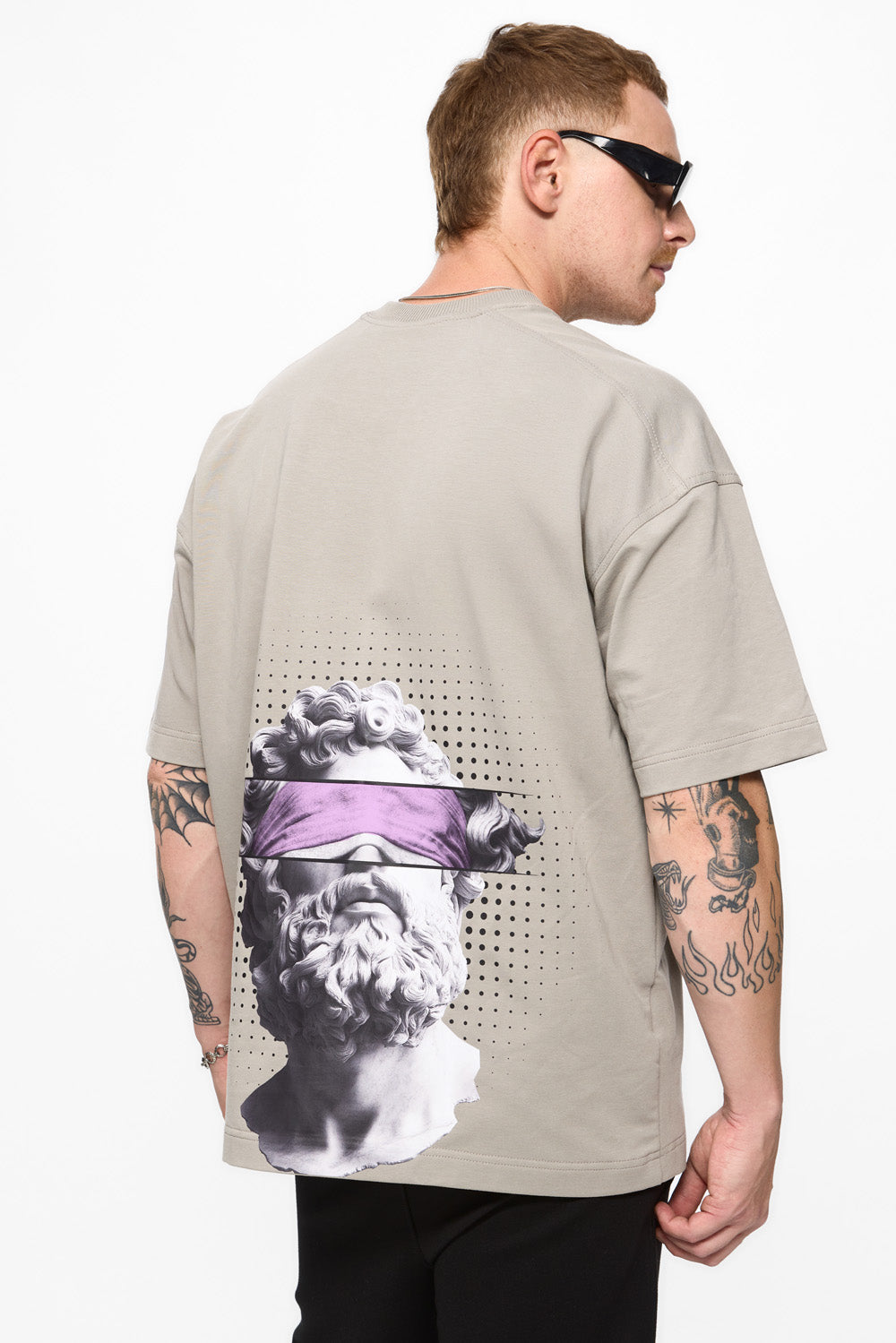Tricou gri cu imprimeu Ruh