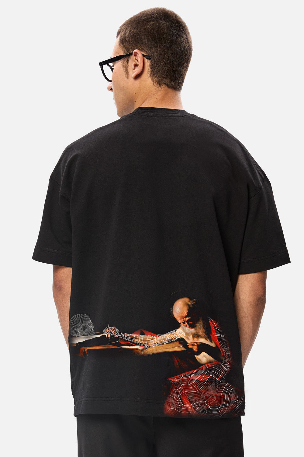 Tricou negru cu imprimeu Kara