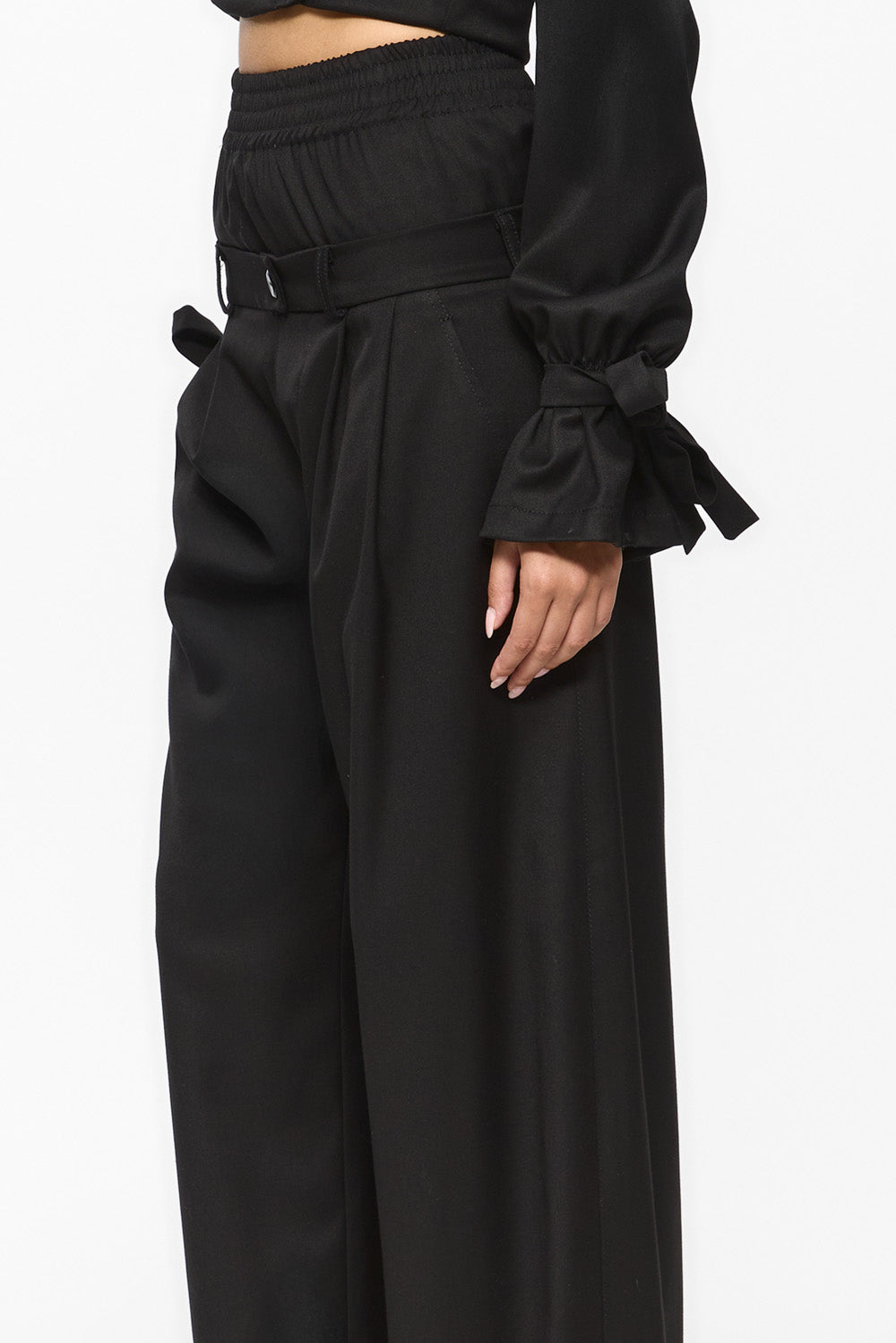 Pantalon negru din stofa Kyoto