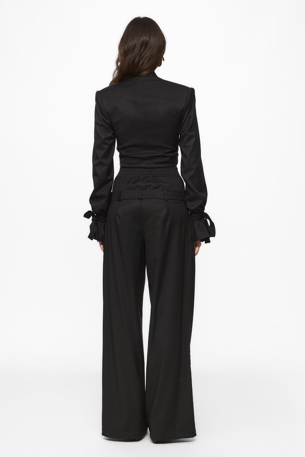 Pantalon negru din stofa Kyoto