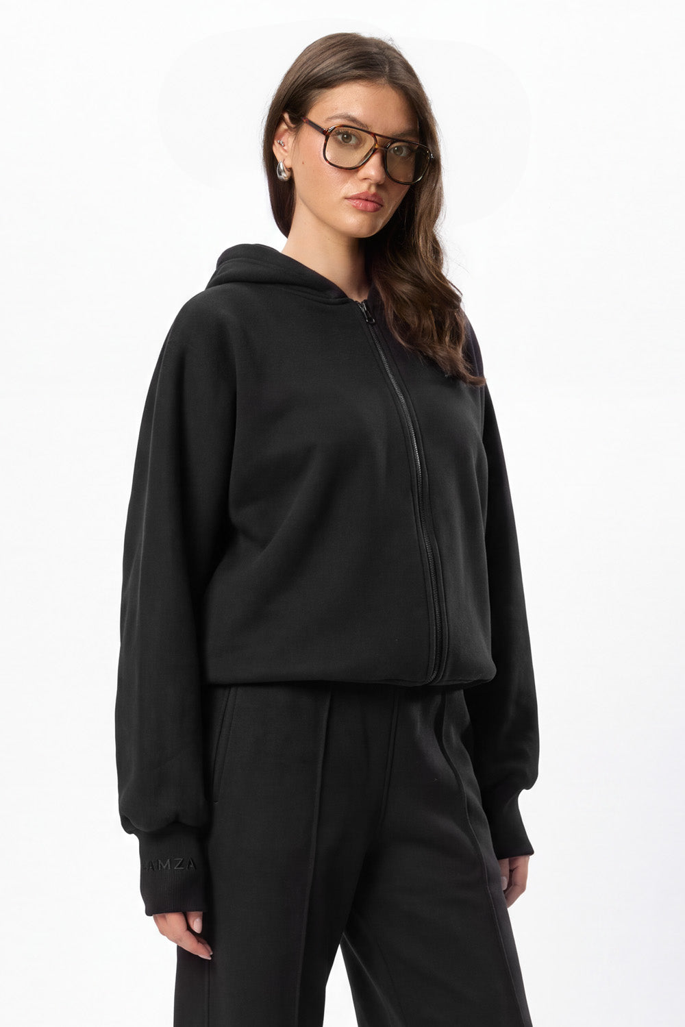 Hardy V2 Black Fleece Zip  Hoodie
