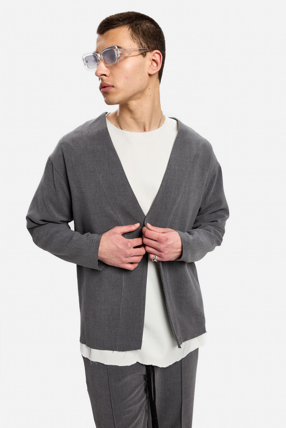 Cardigan negru din stofa 247