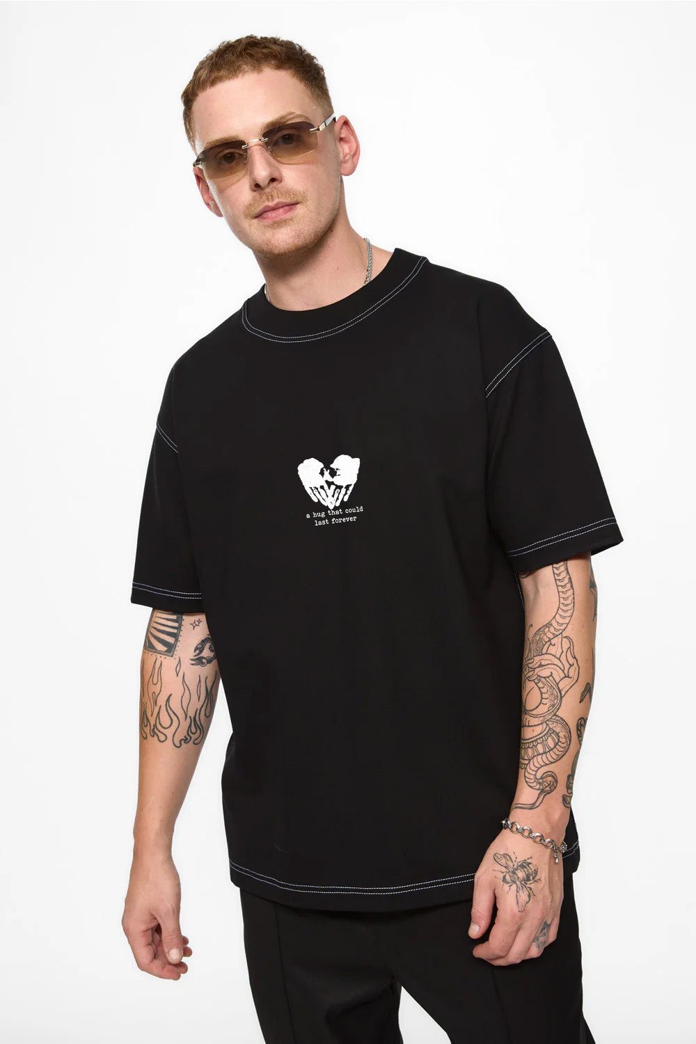 Tricou Negru cu imprimeu Valentines