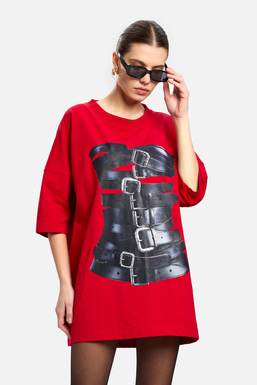 Red Dolce printed T-shirt Dress