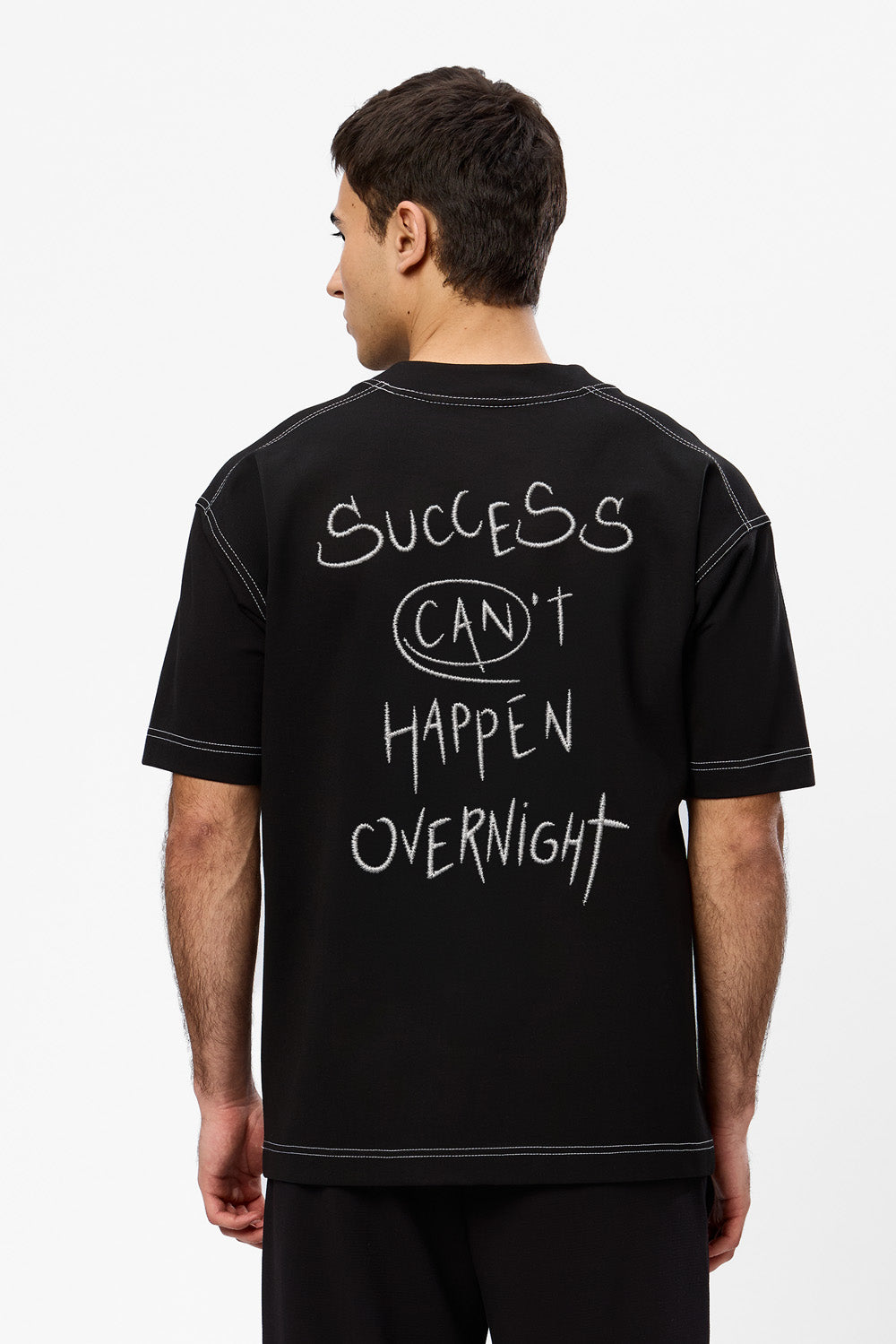 Tricou negru cu imprimeu Success 2.0
