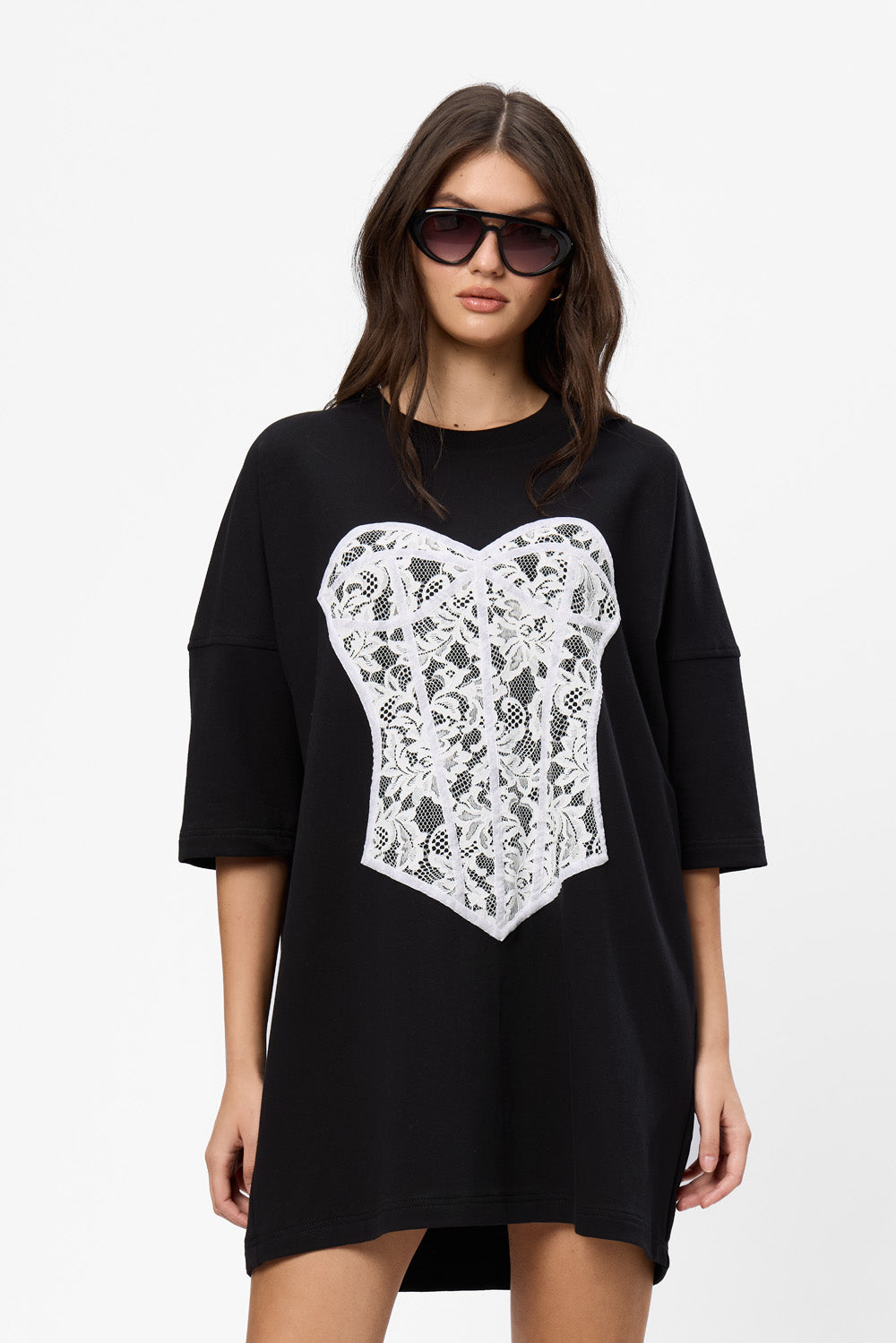 Rochie neagra cu corset cusut Silhouette