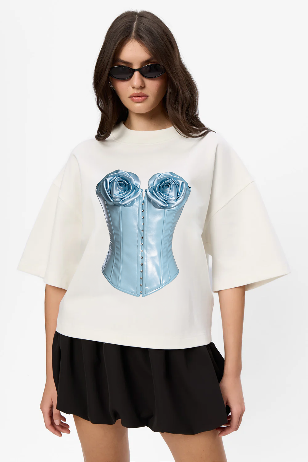 Tricou off-white cu imprimeu Charmante V2