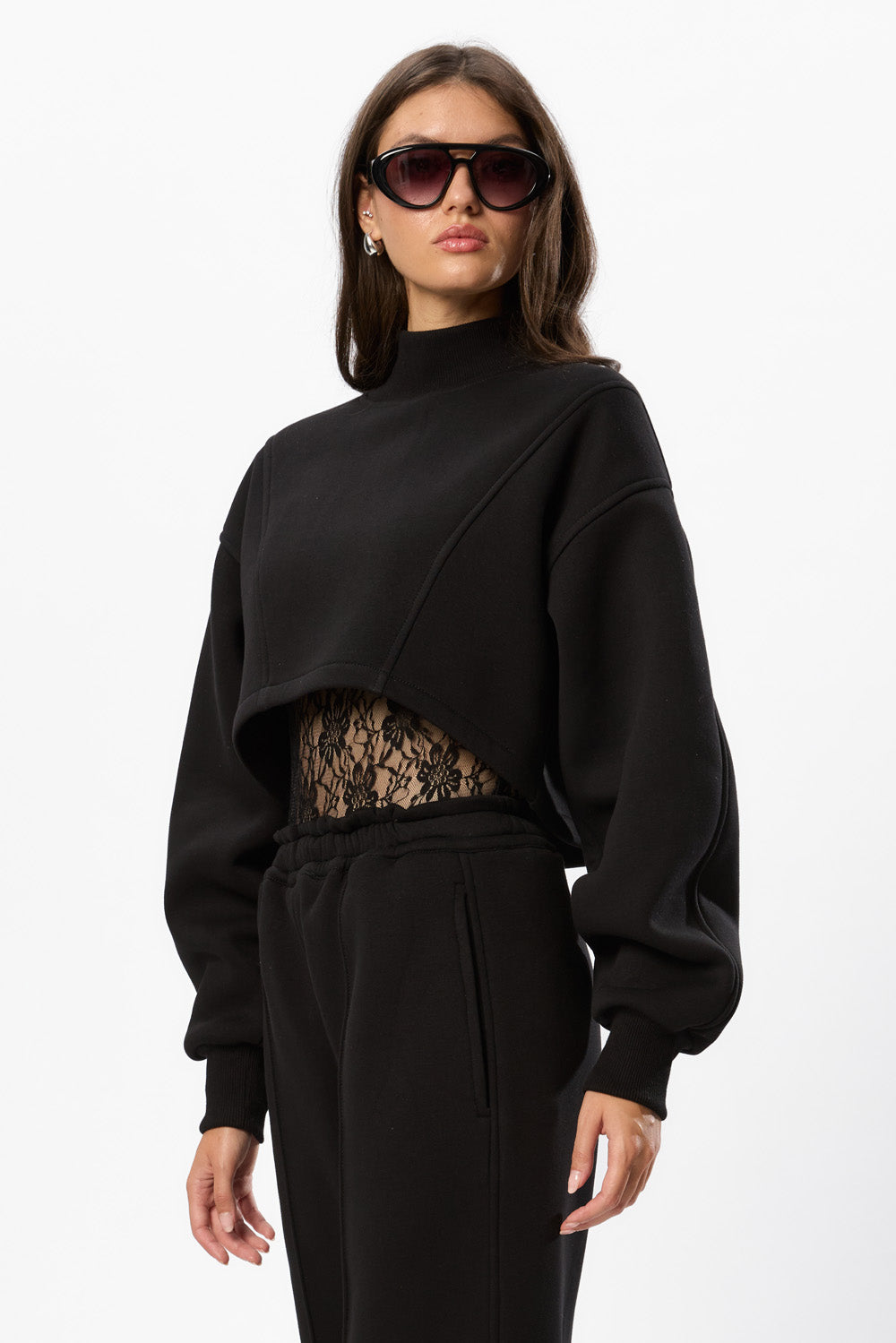 Osaka turtleneck fleece Black