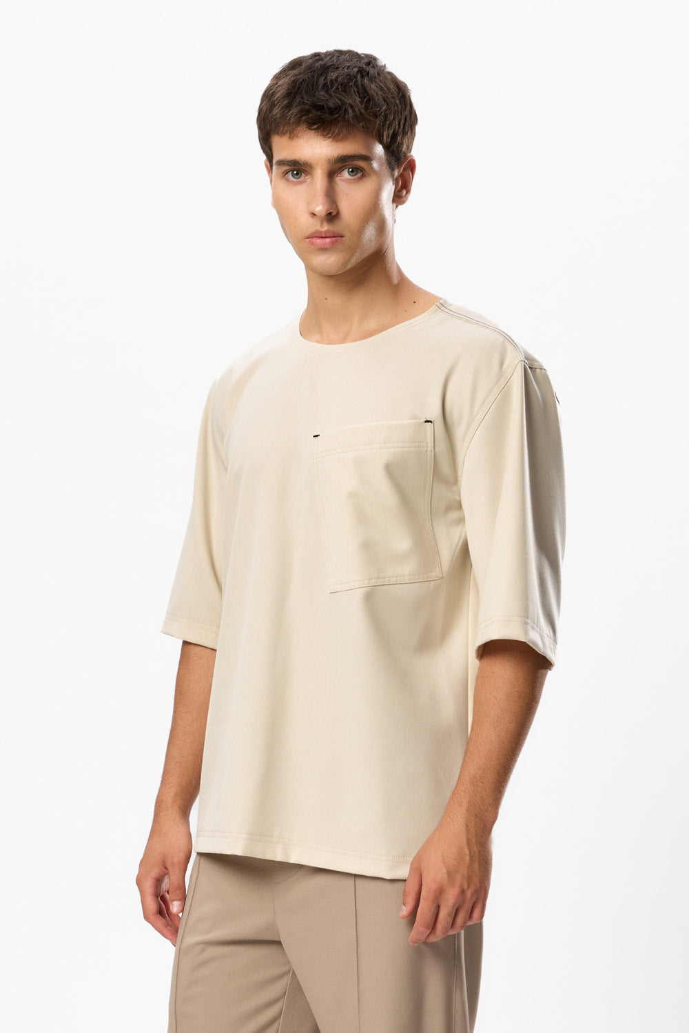 Tricou Vanilla din Stofă cu Lână Noa