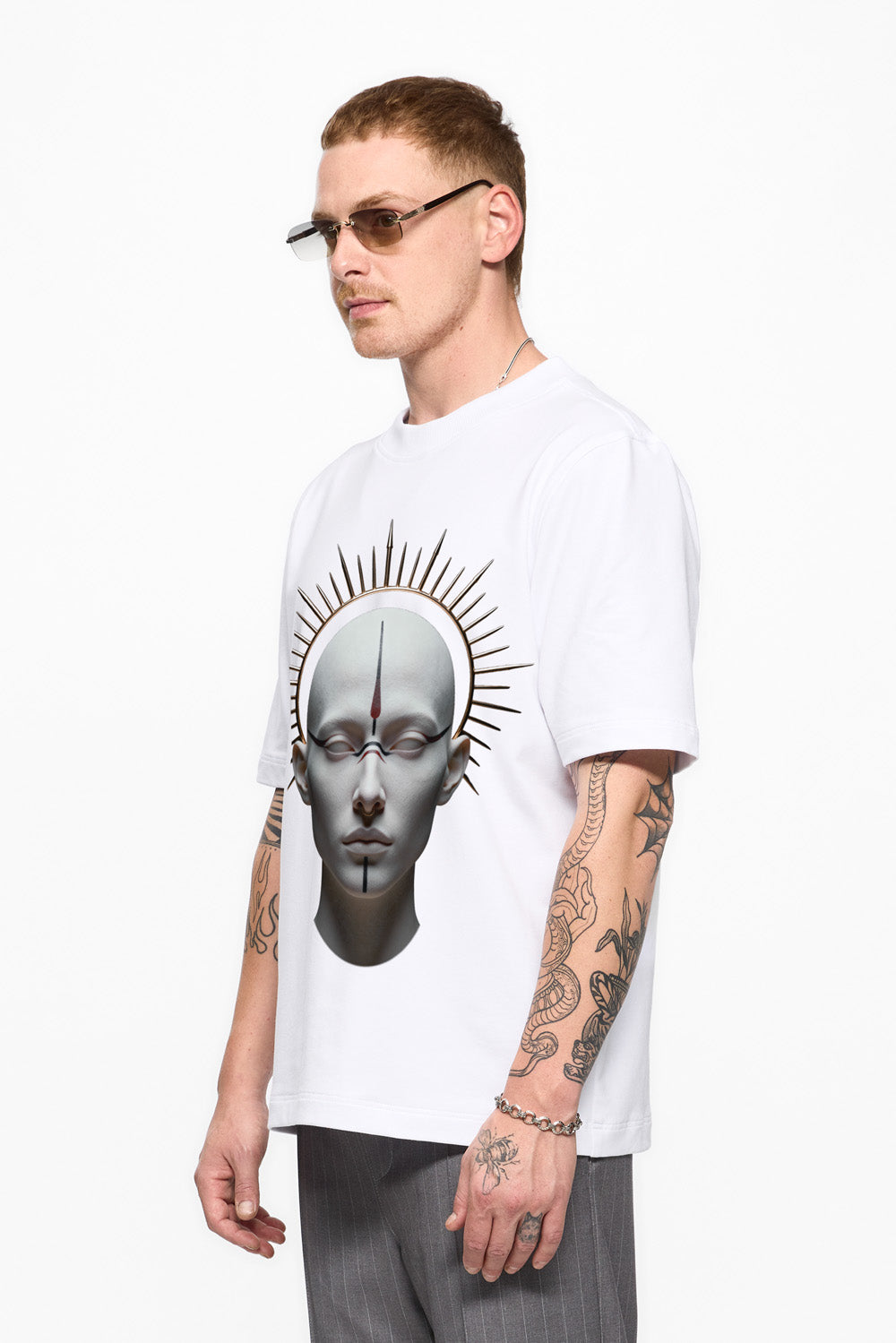 Monarh  Printed White T-Shirt