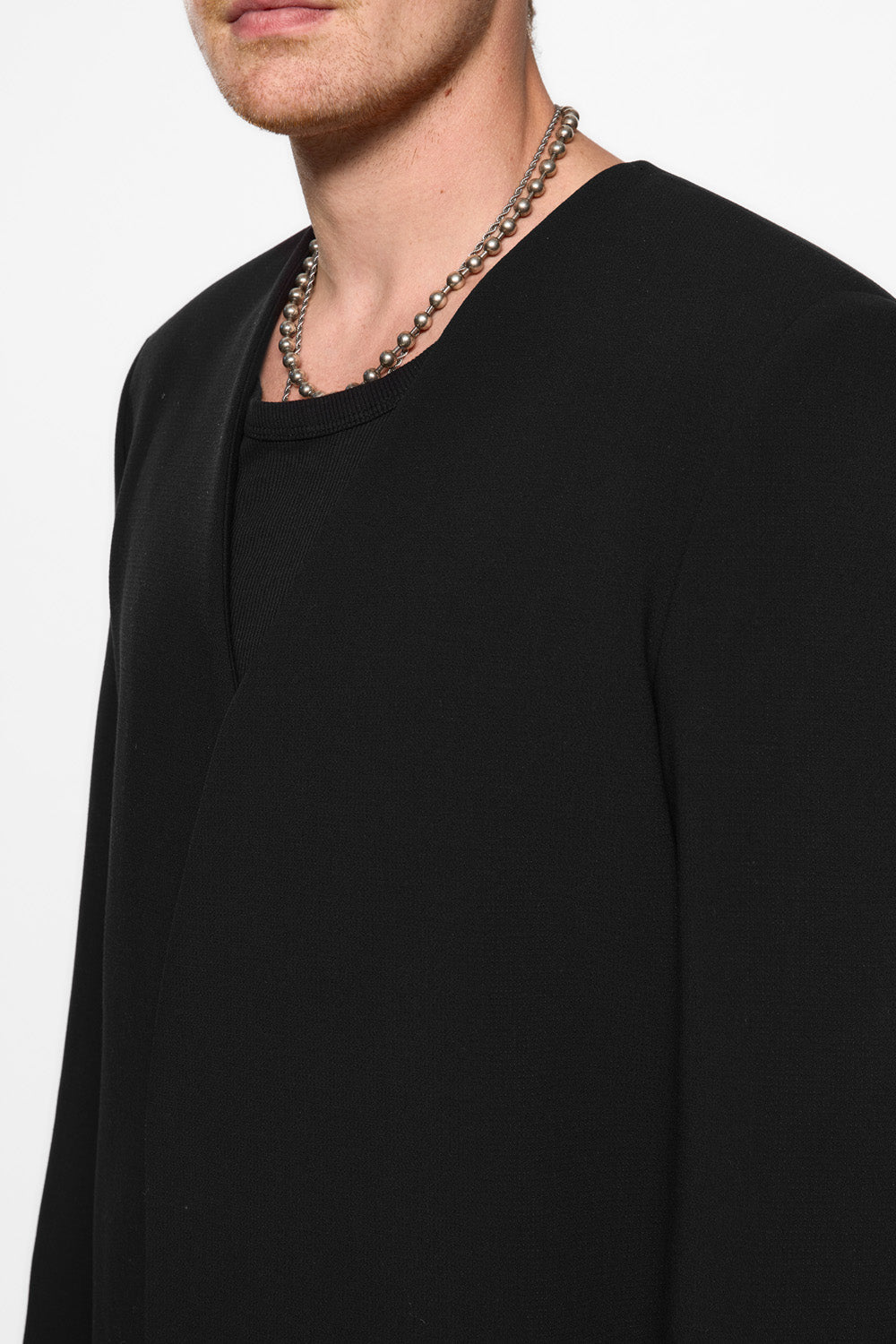 Cardigan negru din stofa de barbati 247 v2 