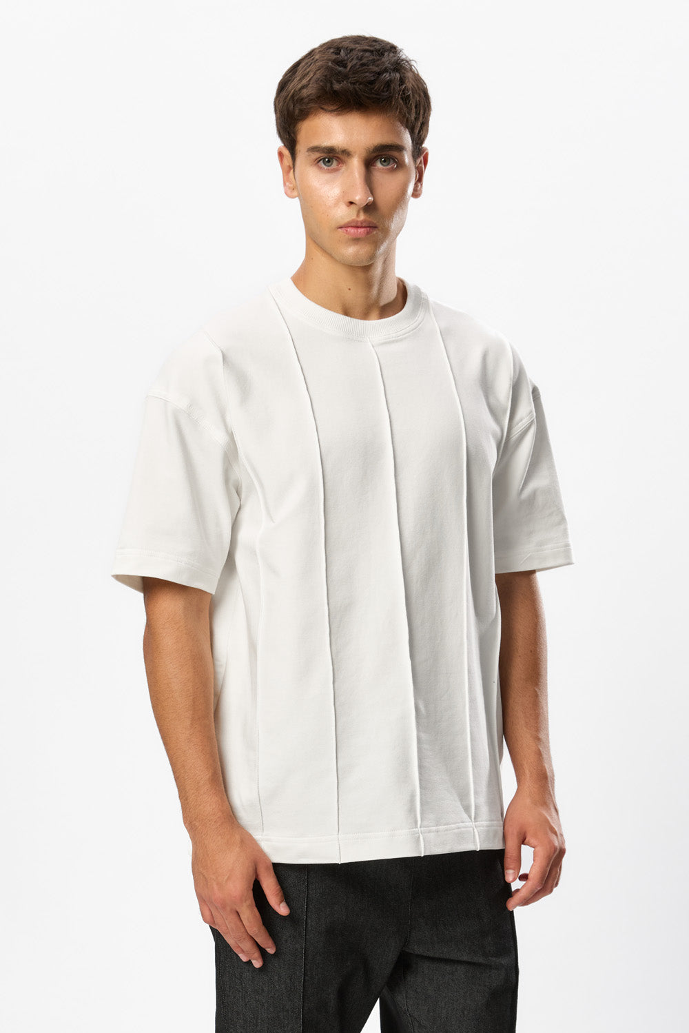 Tricou Off-White  cu cusaturi Linea 