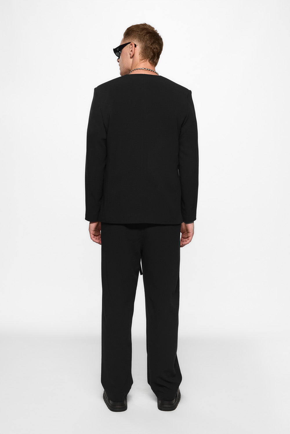 Cardigan negru din stofa de barbati 247 v2 
