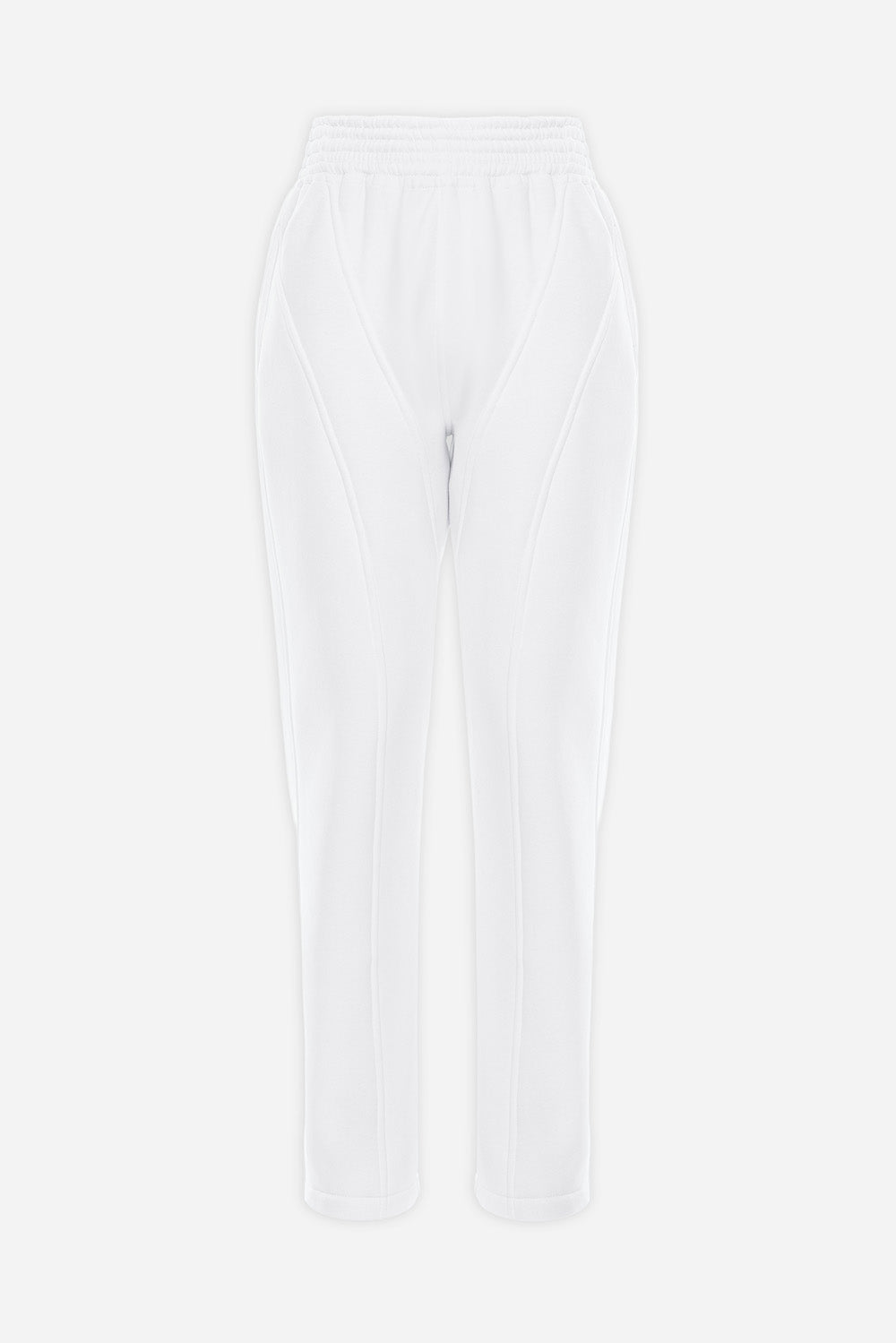 Kora White Stitched Pants