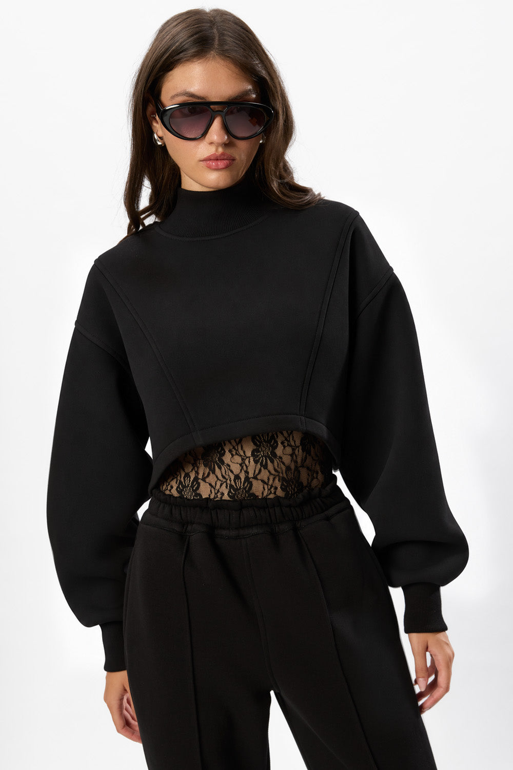 Osaka turtleneck fleece Black
