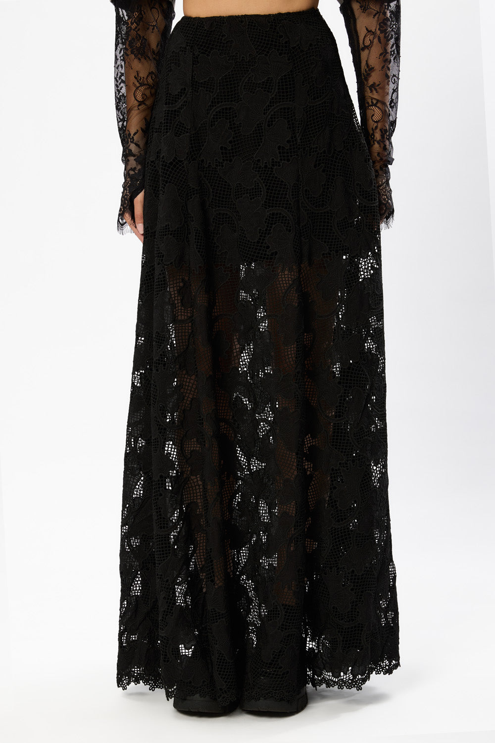 Snowflake Black Maxi Skirt V3