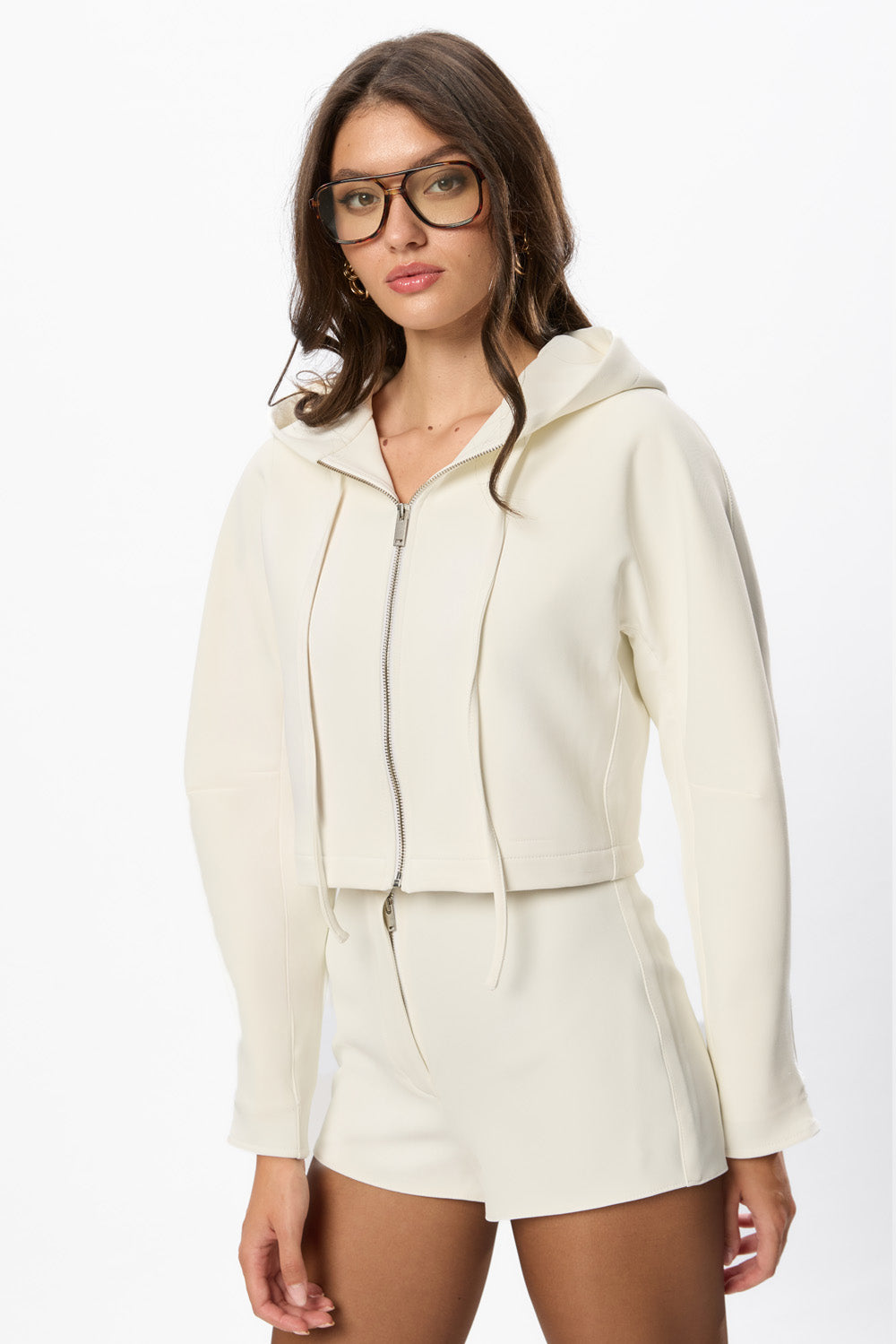 Jacheta Off-White din Stofa Feli 