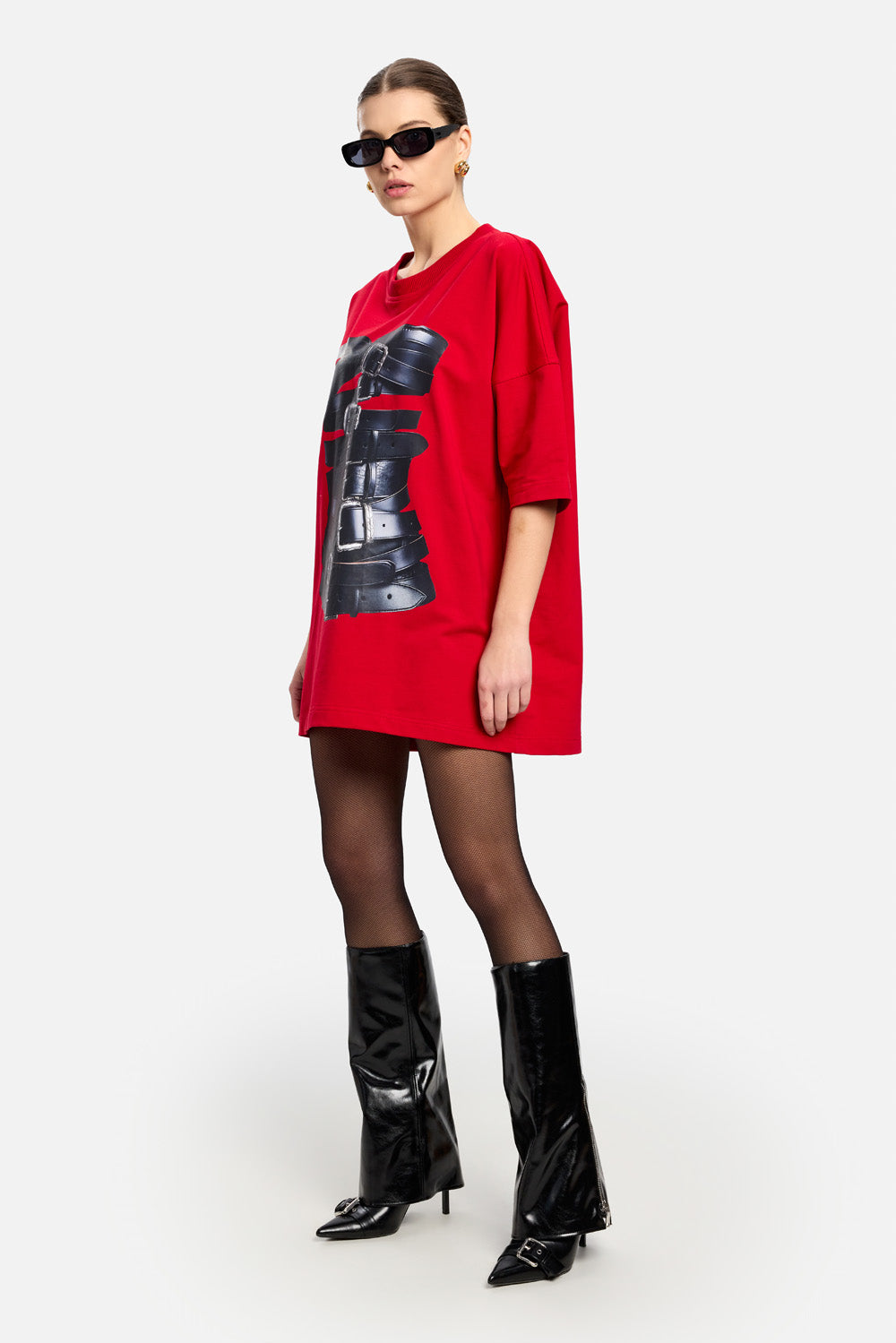 Red Dolce printed T-shirt Dress