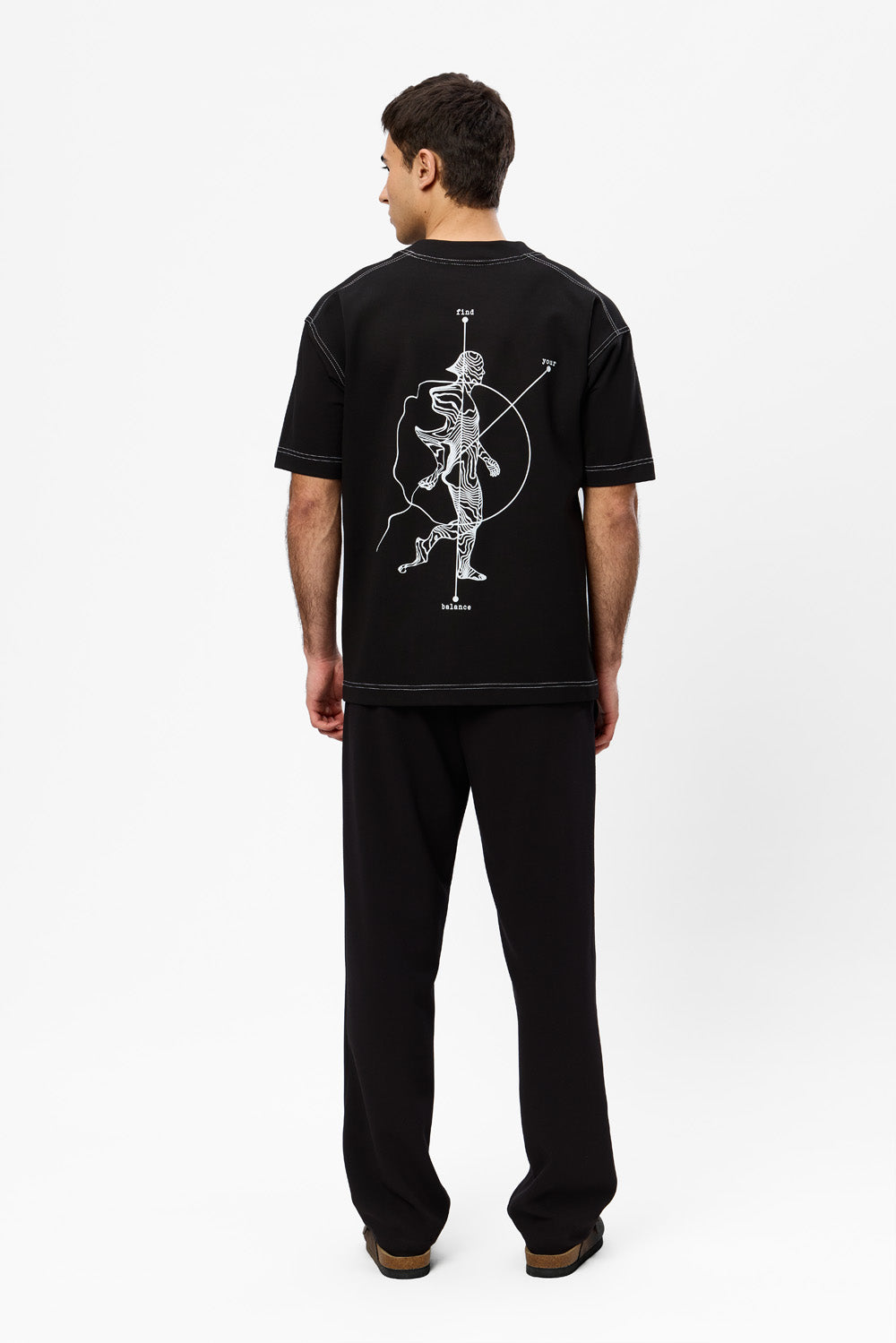 Tricou Negru cu imprimeu Find Your Balance