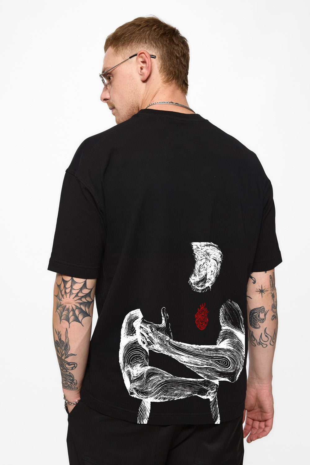 Hug 4 ever   Printed Black T-Shirt