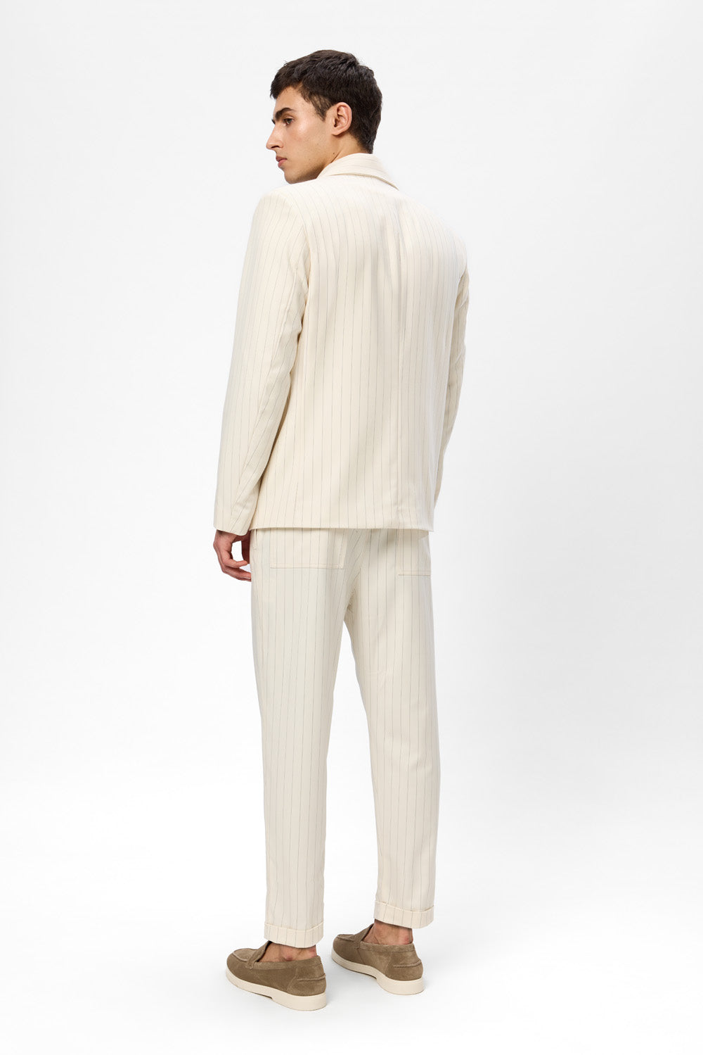 Pantaloni Vanilla din Stofa cu dungi Thom V2