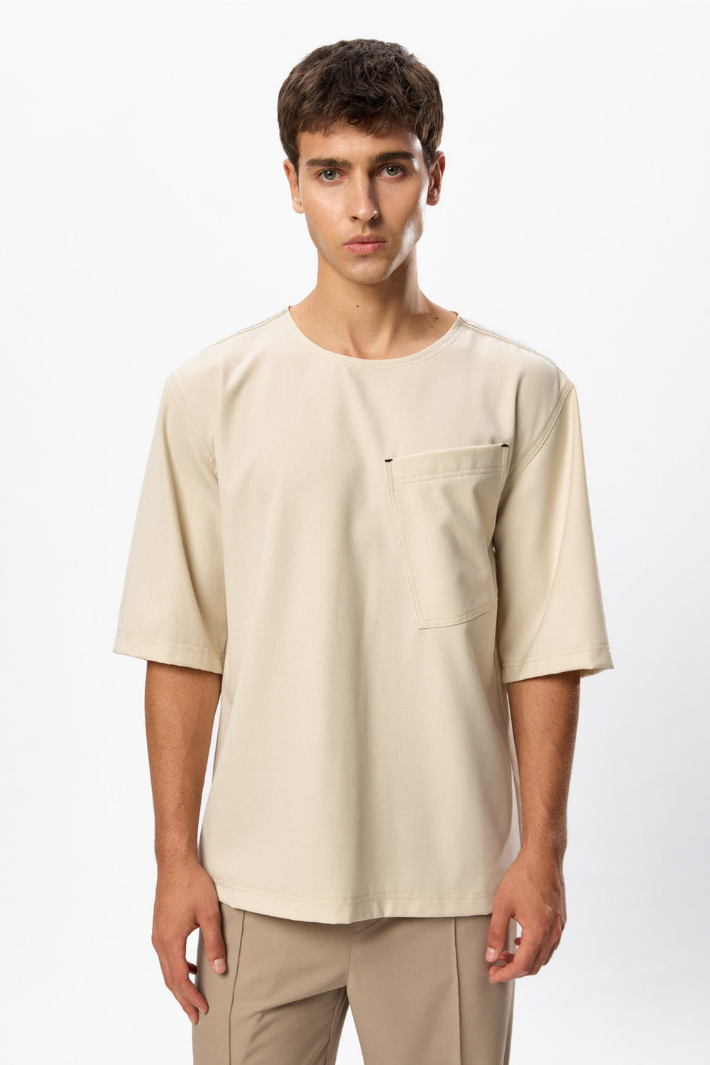 Tricou Vanilla din Stofă cu Lână Noa