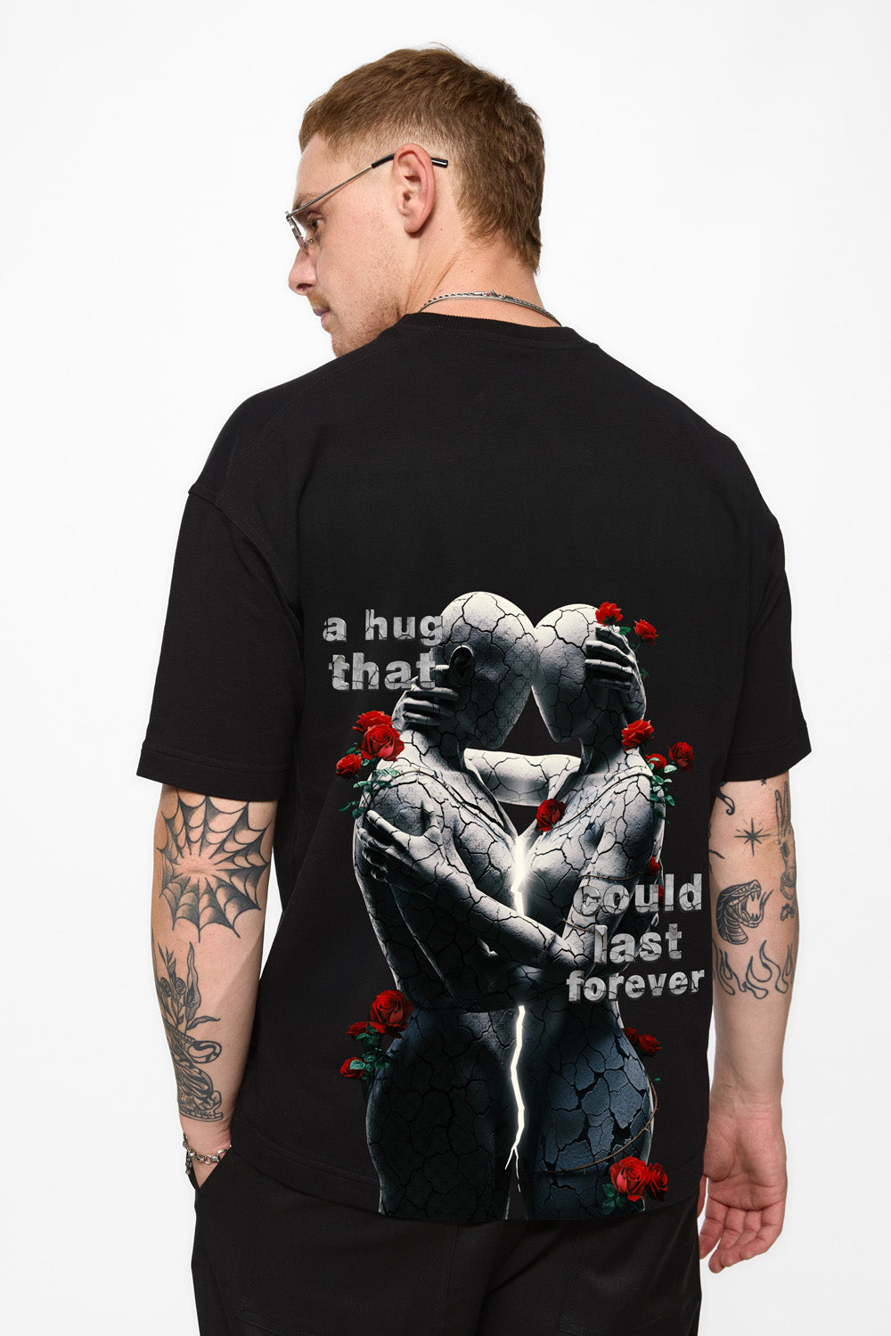 Tricou negru cu imprimeu Hug 3.0