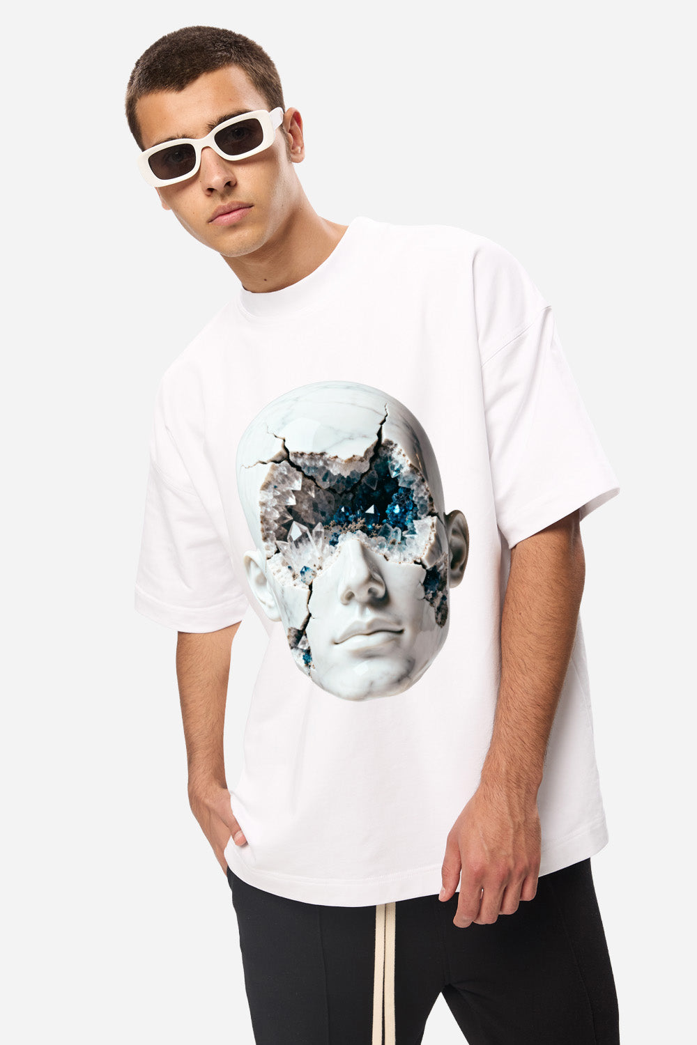 Amethyst Printed White T-Shirt