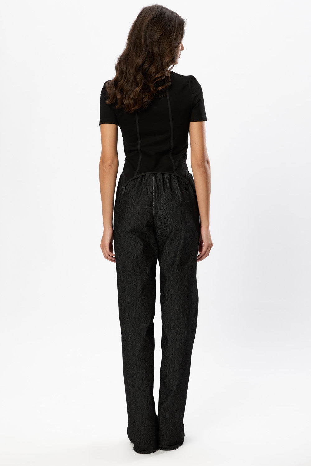Top negru cu portjartiere Goddess