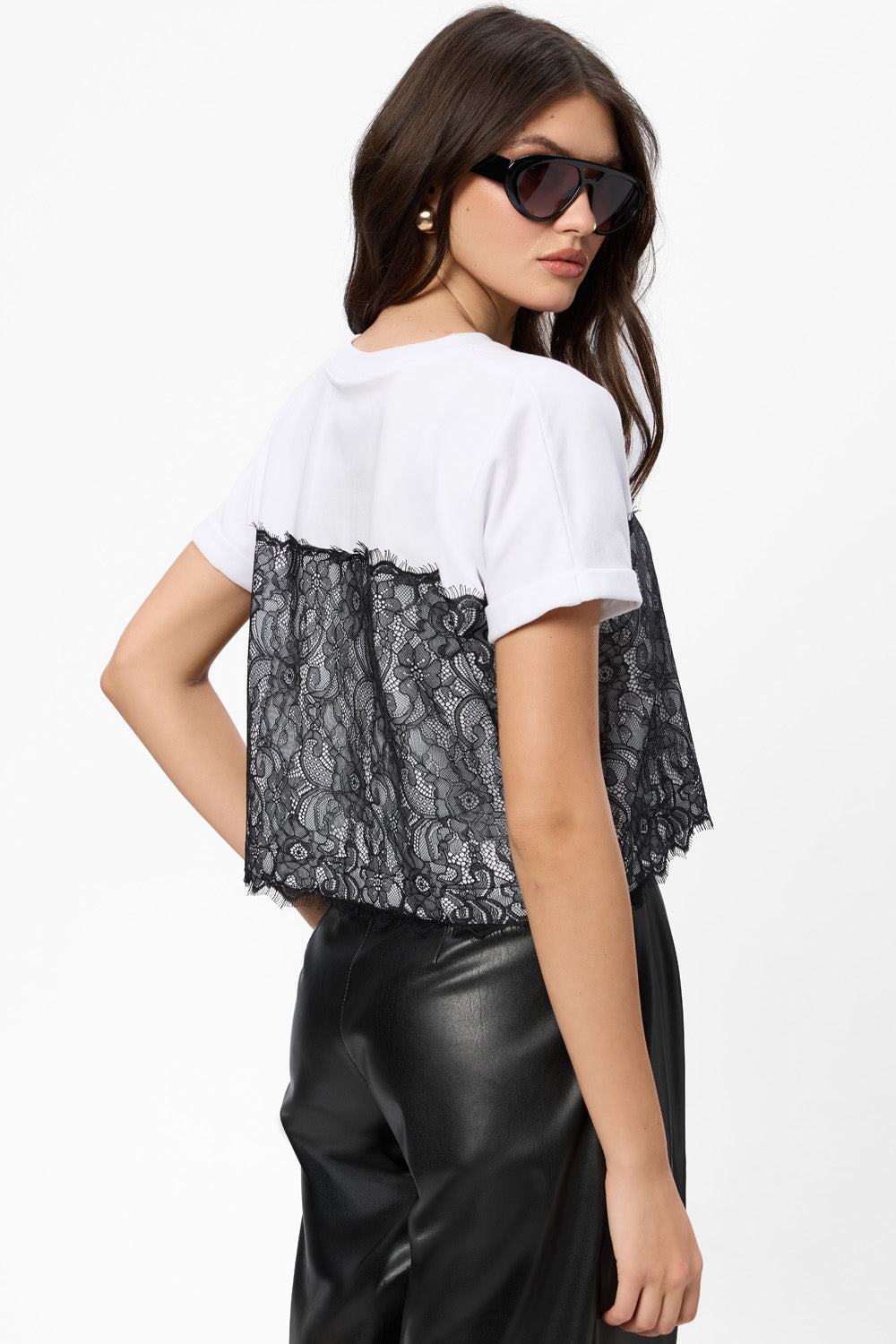 Tricou neagru cu dantela Muse V2