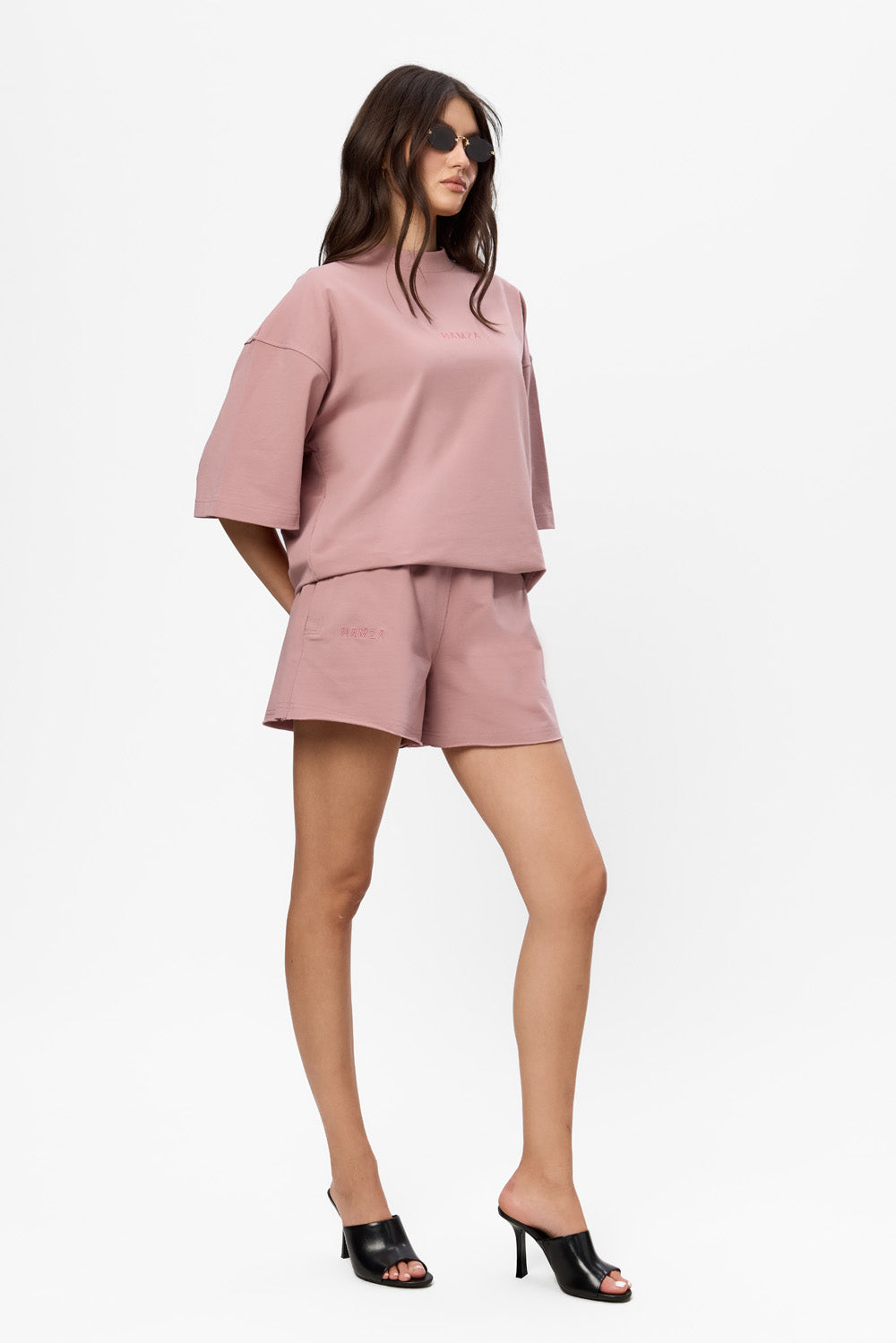 Pantaloni scurti roz din bumbac Powder PInk