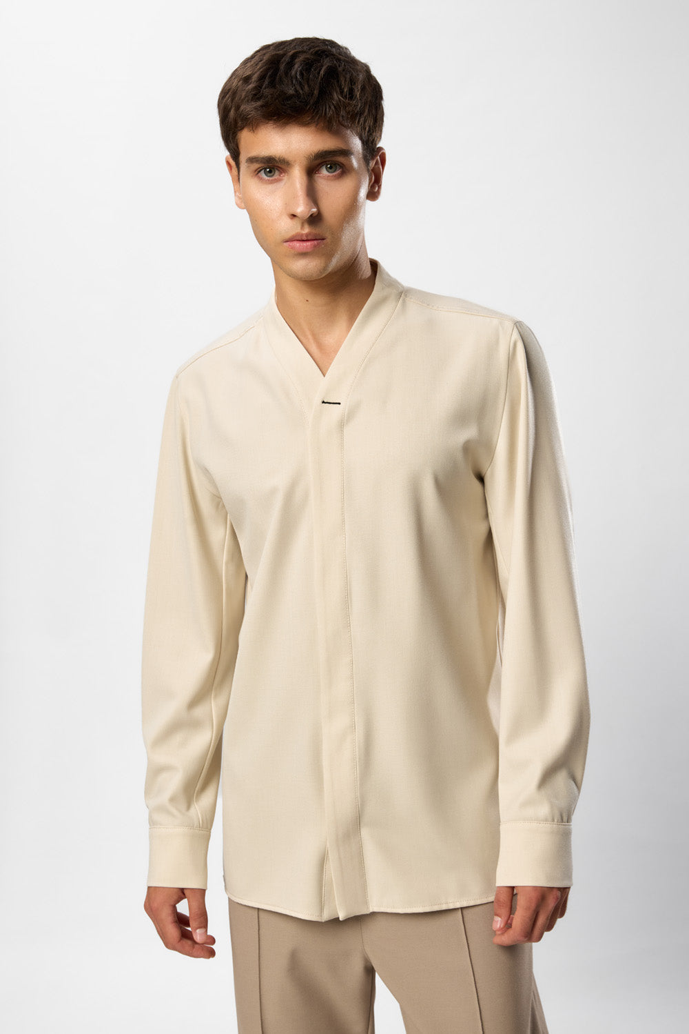 Noa Off White Wool Blend Shirt